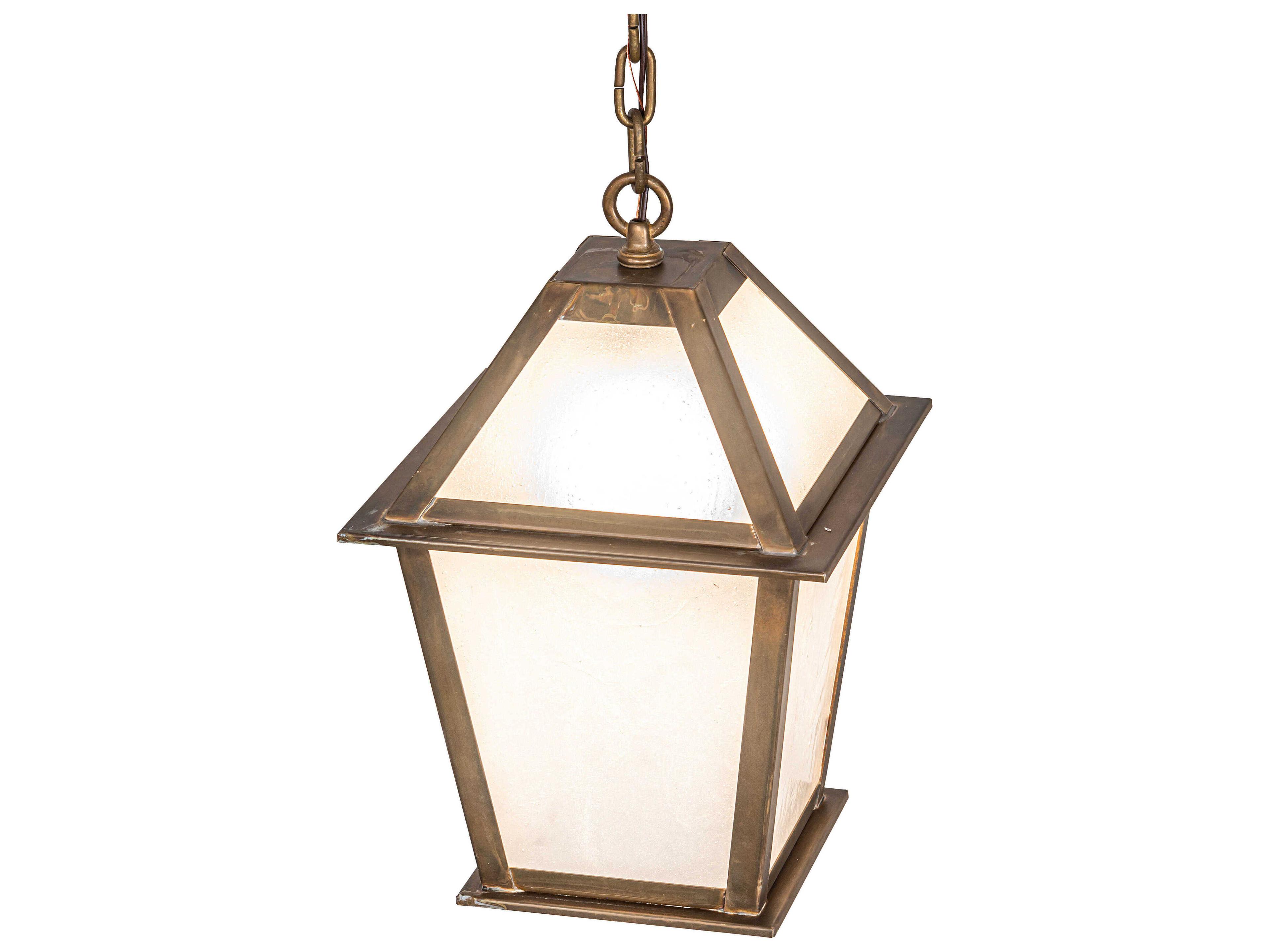 Meyda Corrina 1-Light Vintage Brass Outdoor Hanging Light