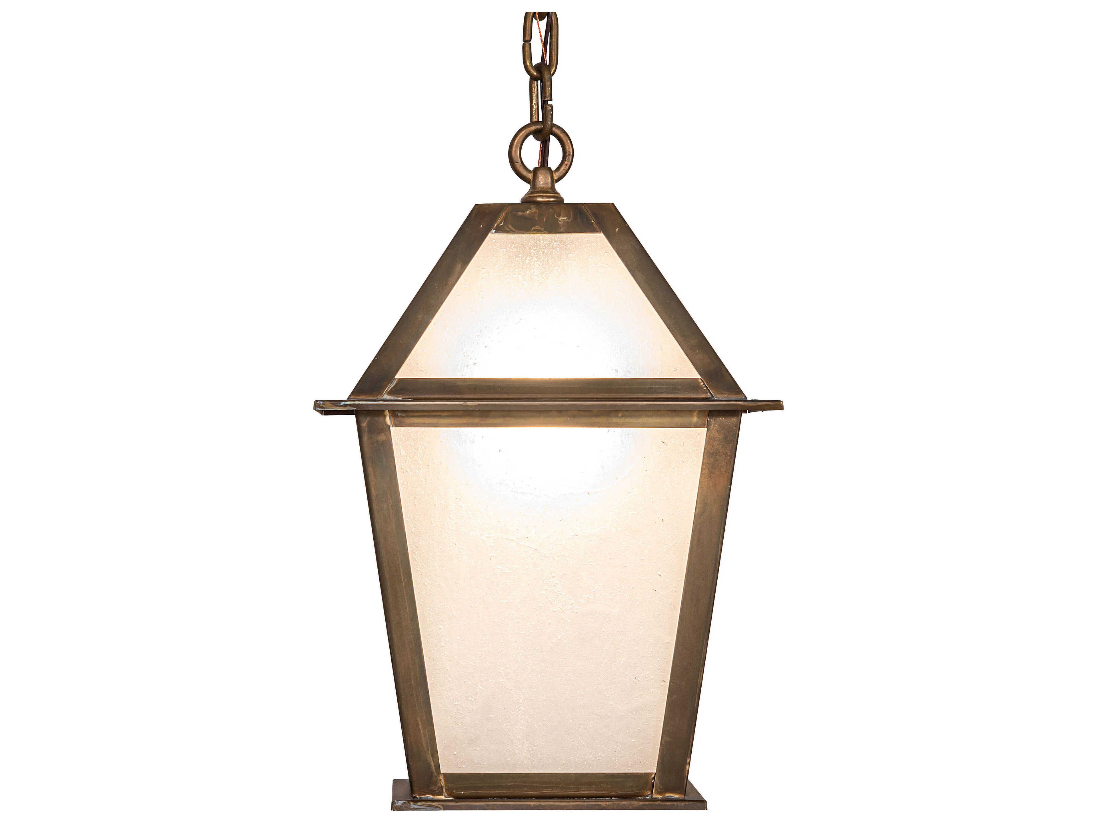 Meyda Corrina 1-Light Vintage Brass Outdoor Hanging Light