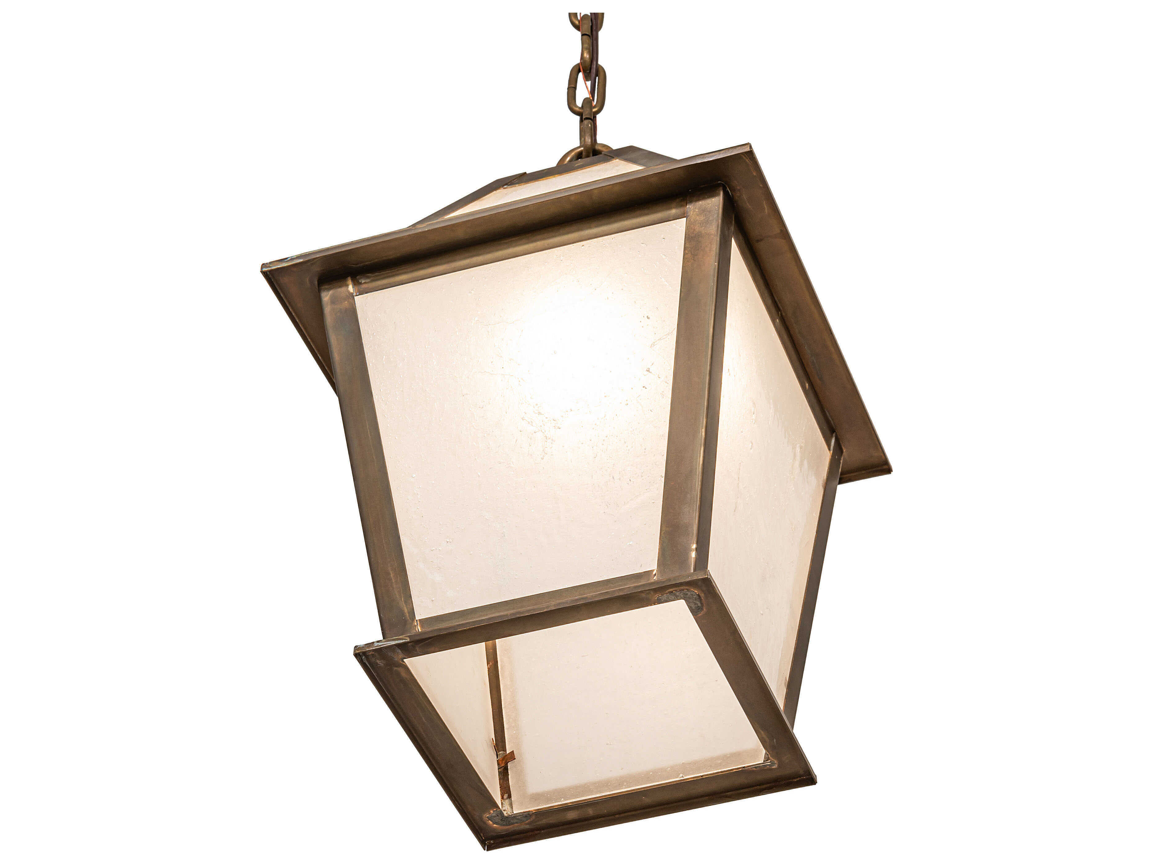 Meyda Corrina 1-Light Vintage Brass Outdoor Hanging Light