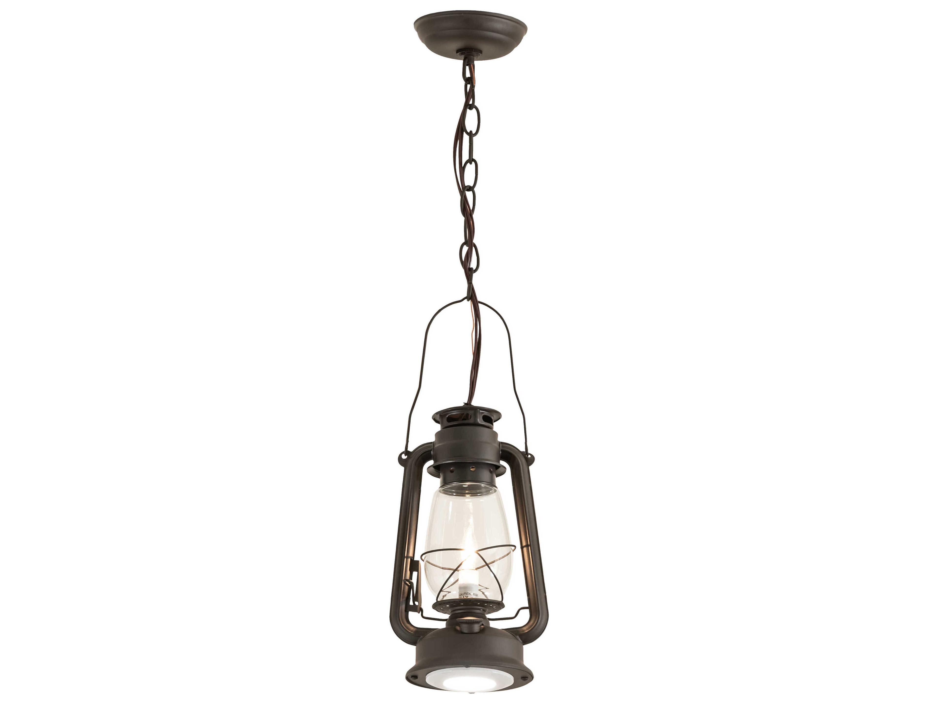 Meyda Miners Lantern 1-Light Oil Rubbed Bronze Mini Pendant