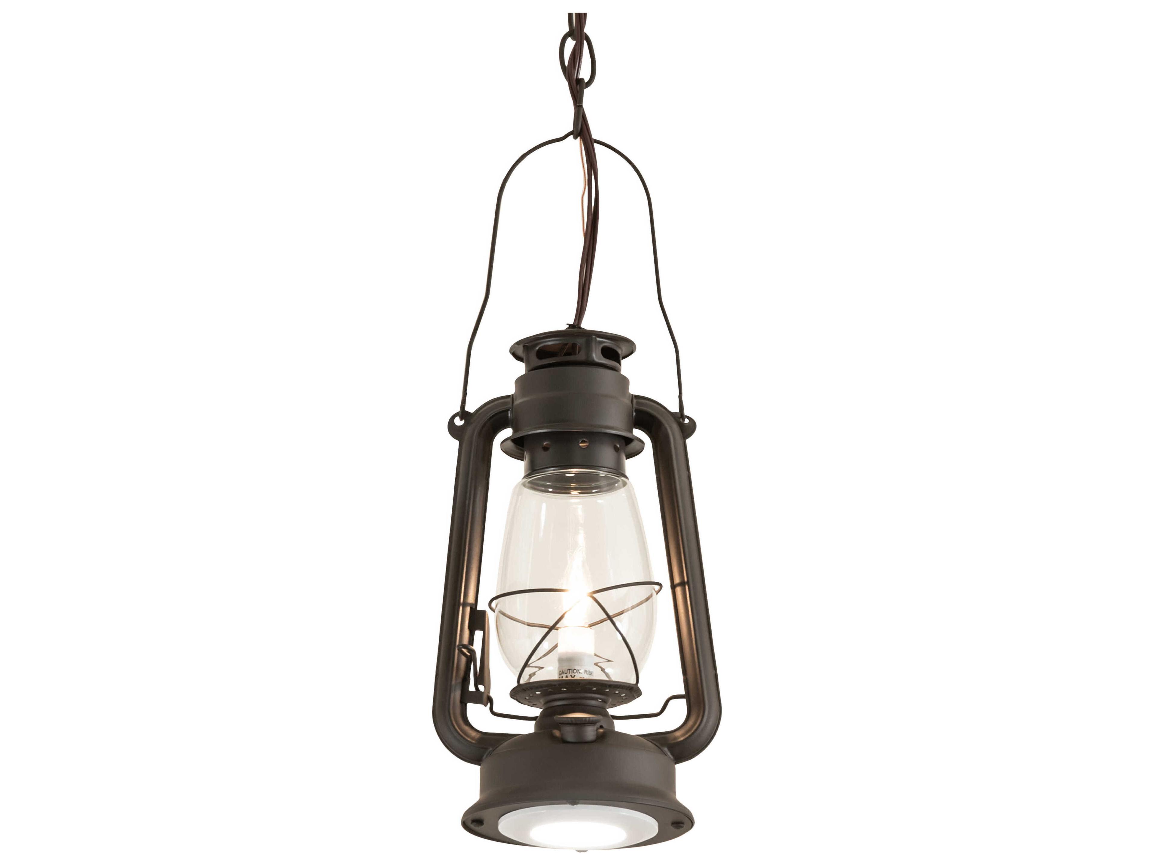 Meyda Miners Lantern 1-Light Oil Rubbed Bronze Mini Pendant