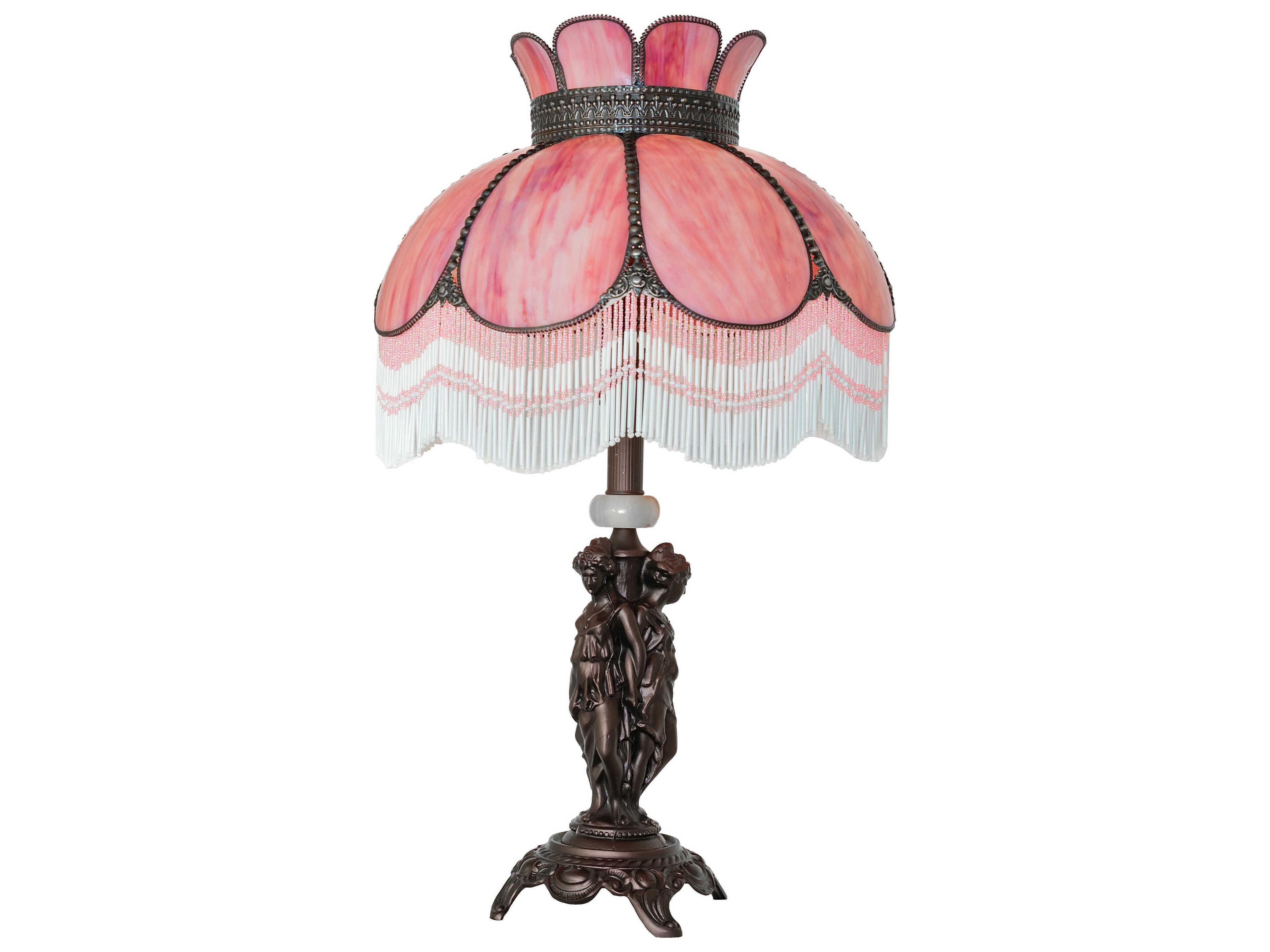 Meyda Anabelle Pink Art Glass Buffet Lamp