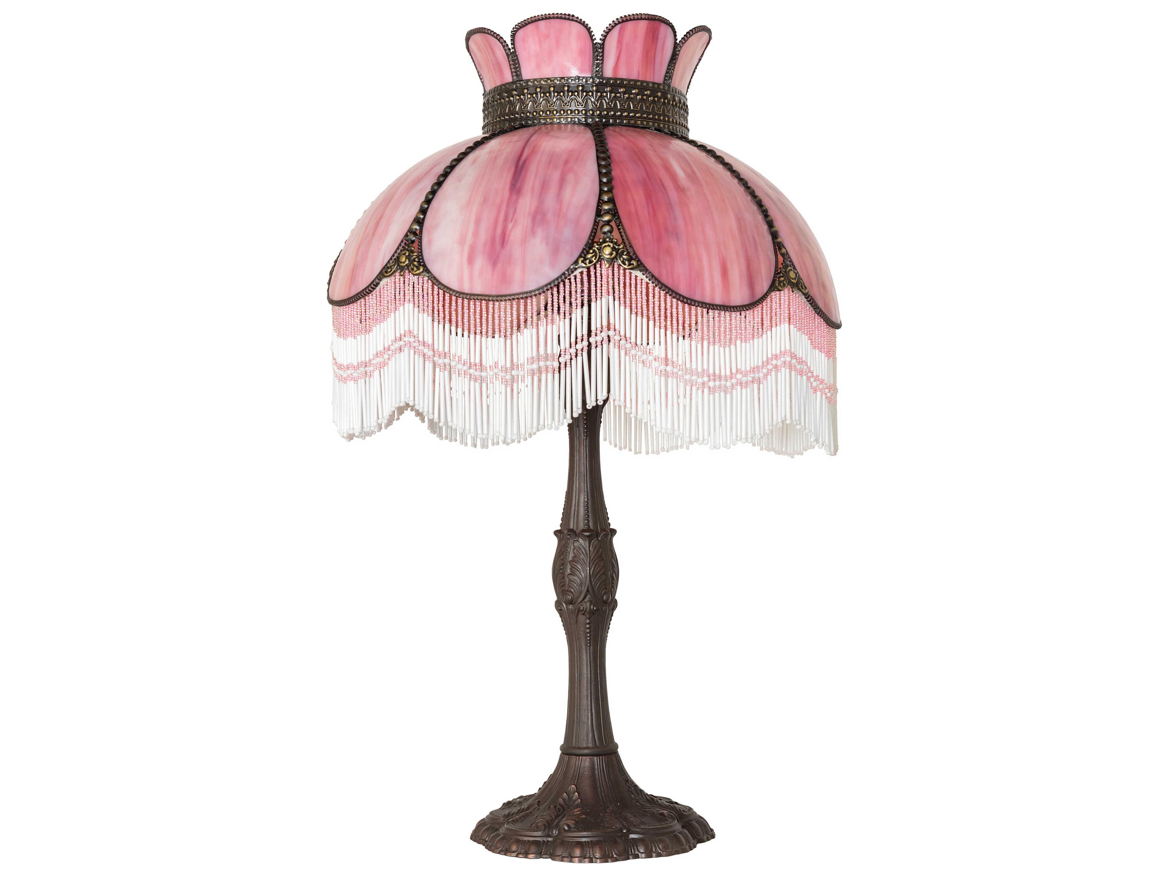 Meyda Annabelle Pink Art Glass Buffet Lamp
