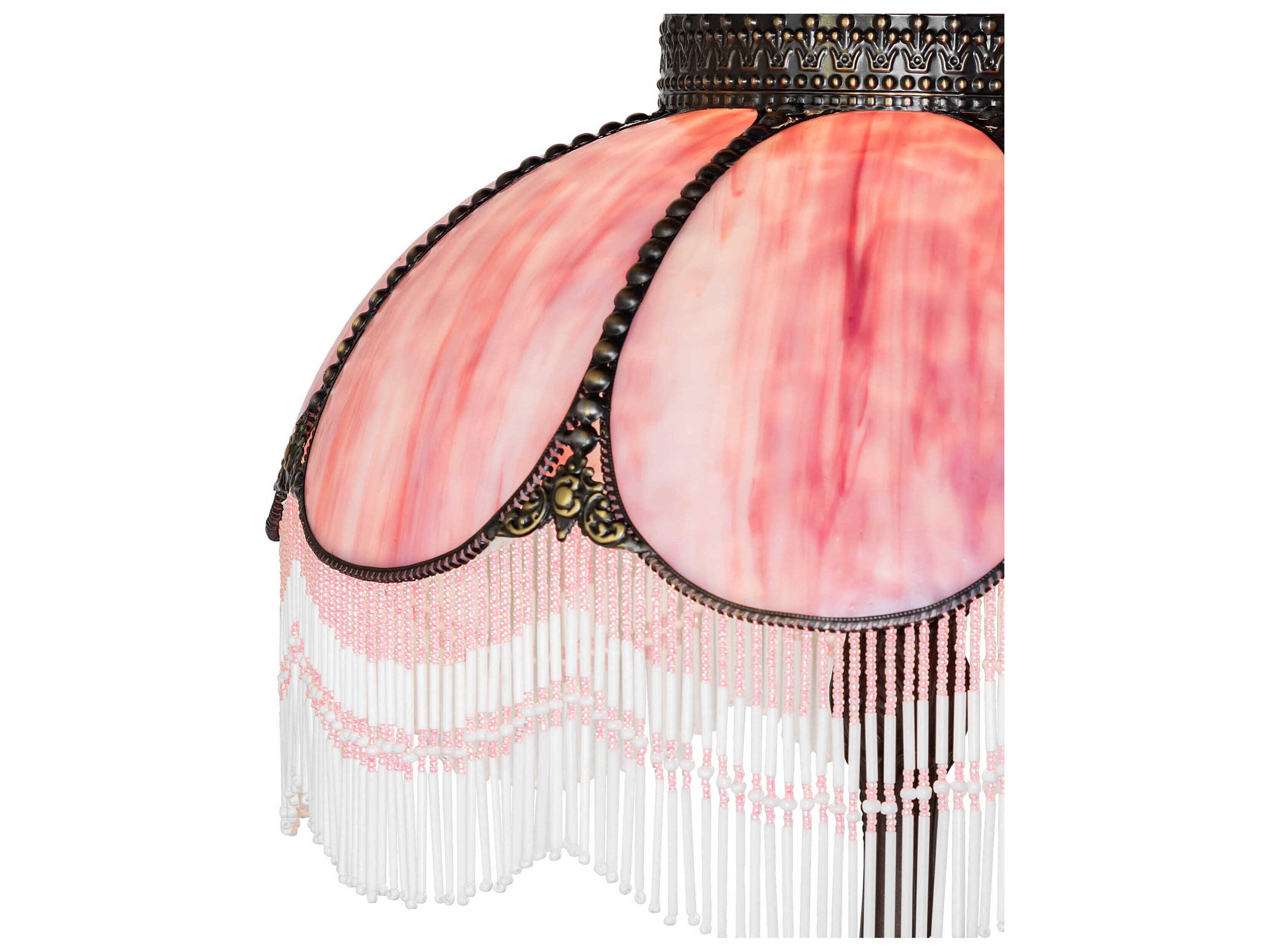 Meyda Annabelle Pink Art Glass Buffet Lamp