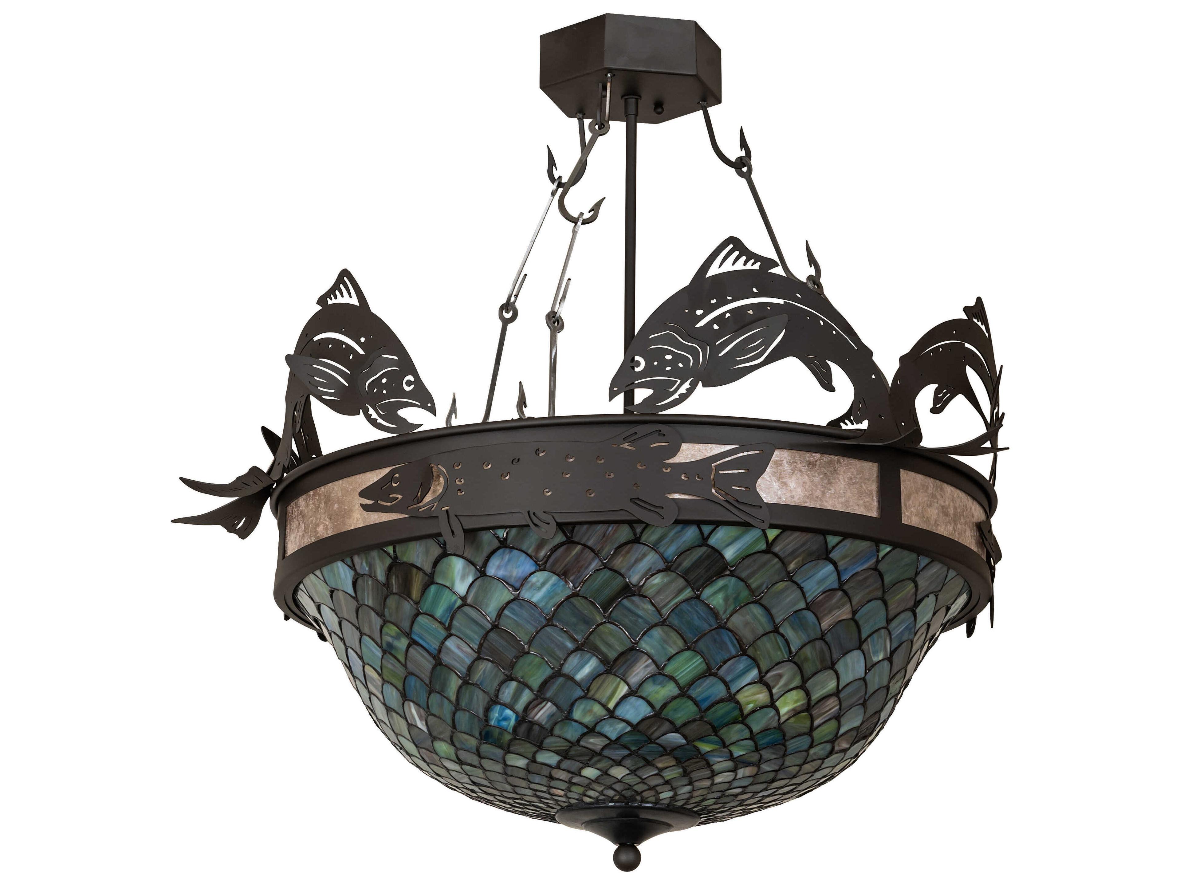 Meyda Catch Of The Day 4-Light Oil Rubbed Bronze Semi Flush Mount