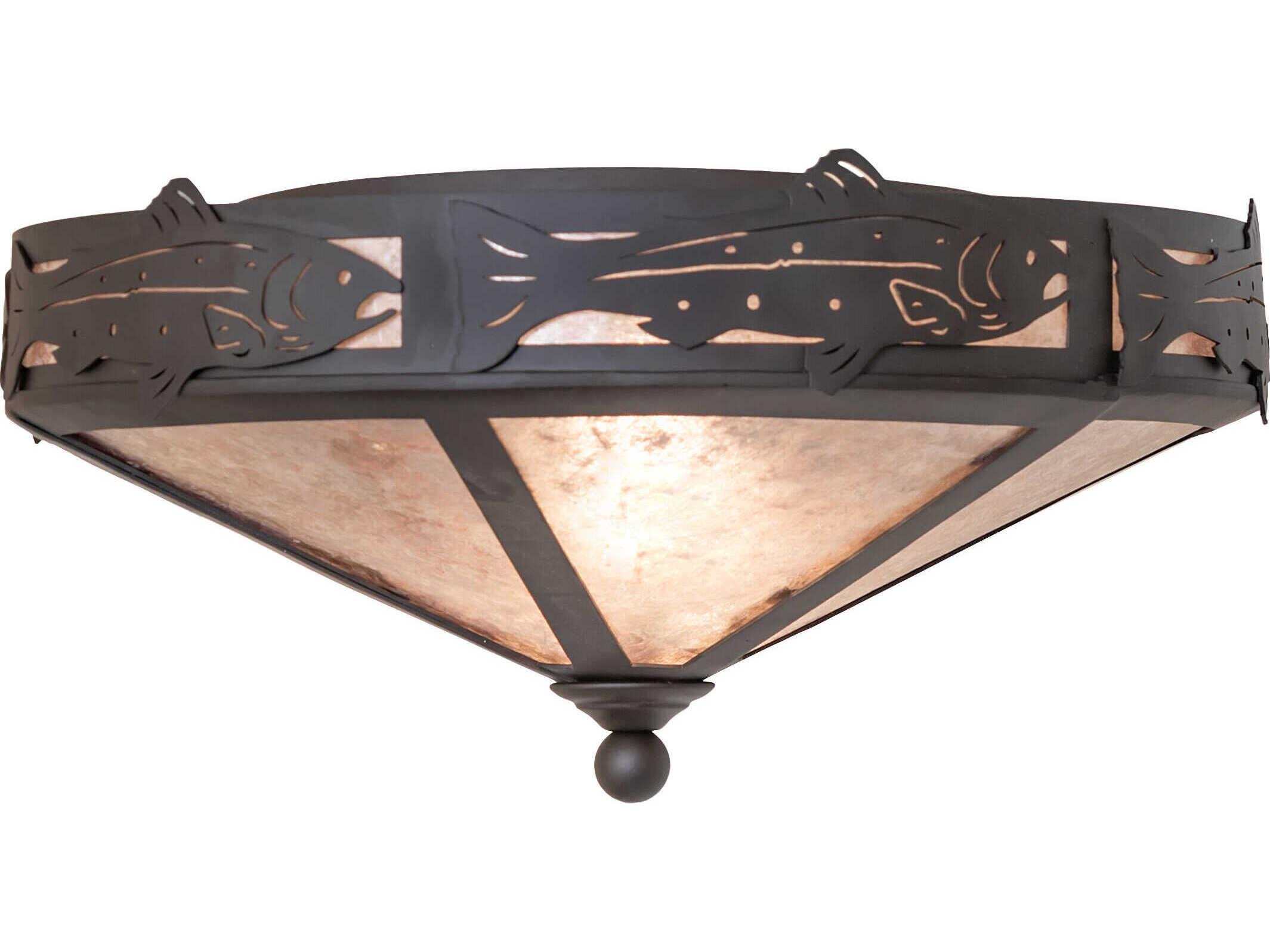 Meyda Rainbow Trout 2-Light Oil Rubbed Bronze Flush Mount