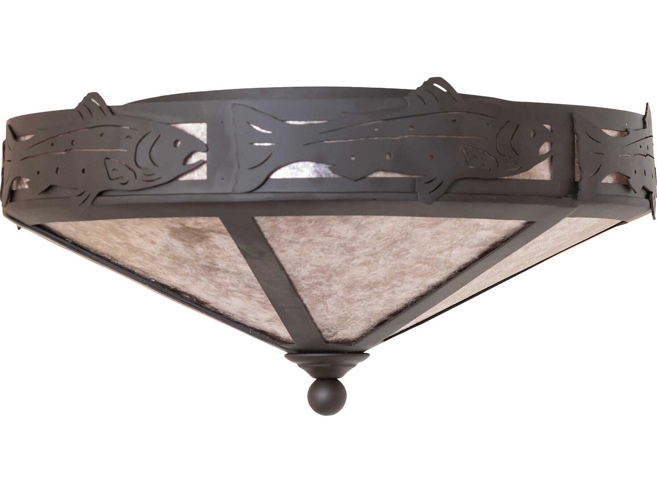 Meyda Rainbow Trout 2-Light Oil Rubbed Bronze Flush Mount