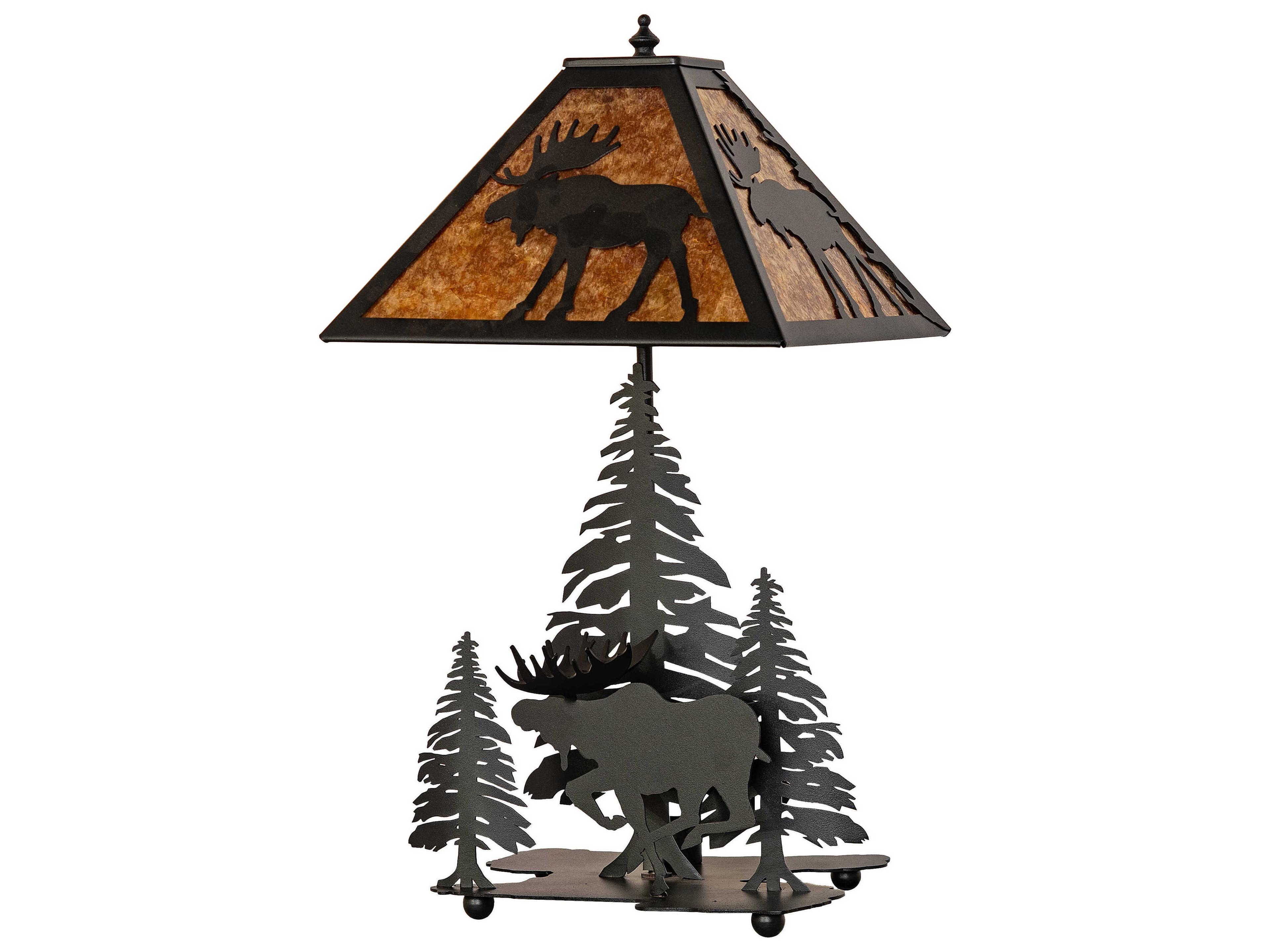 Meyda Lone Moose Textured Black Table Lamp