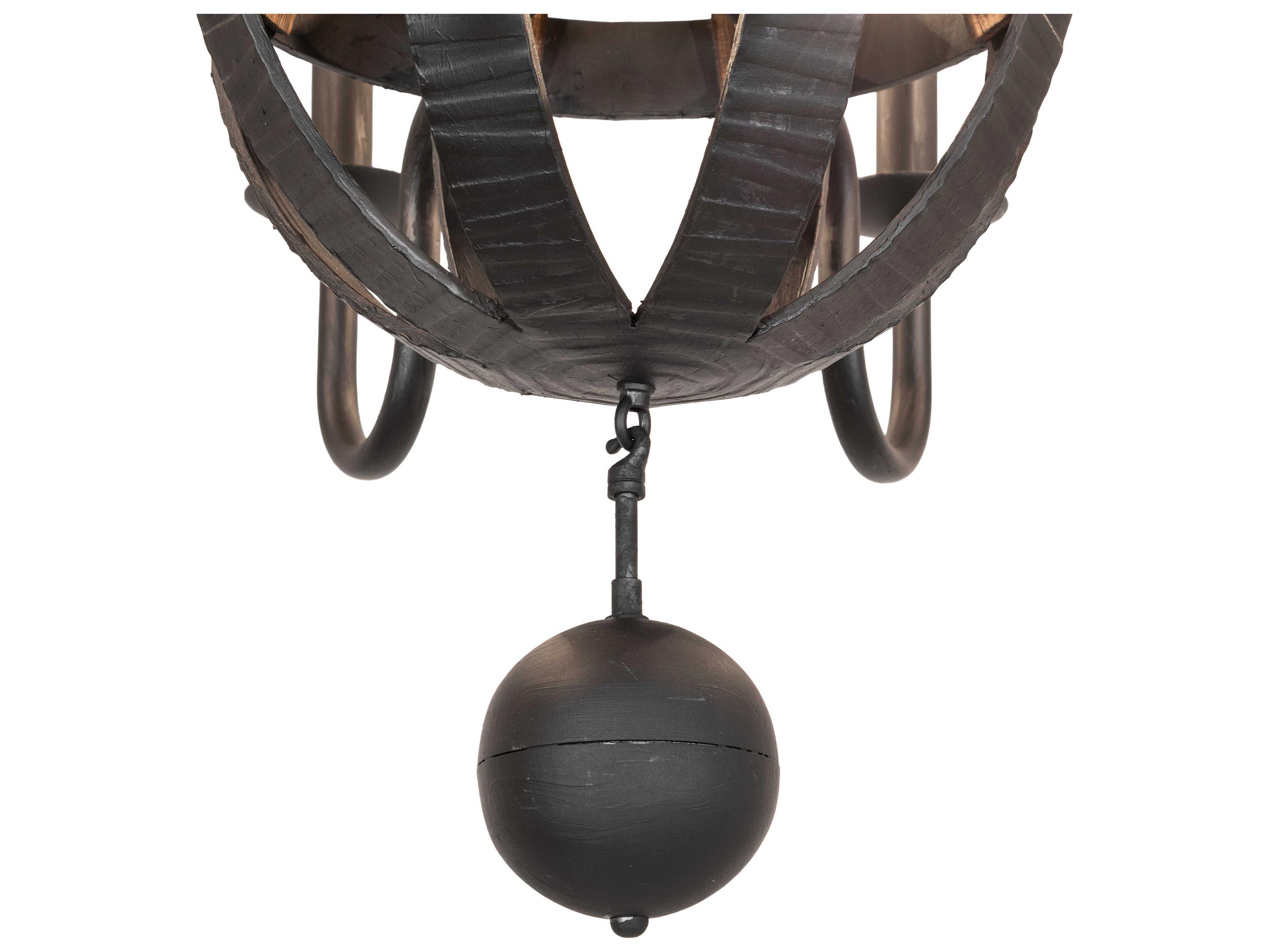 Meyda Barrel Stave Madera 8-Light Costello Black Charred Wood Chandelier