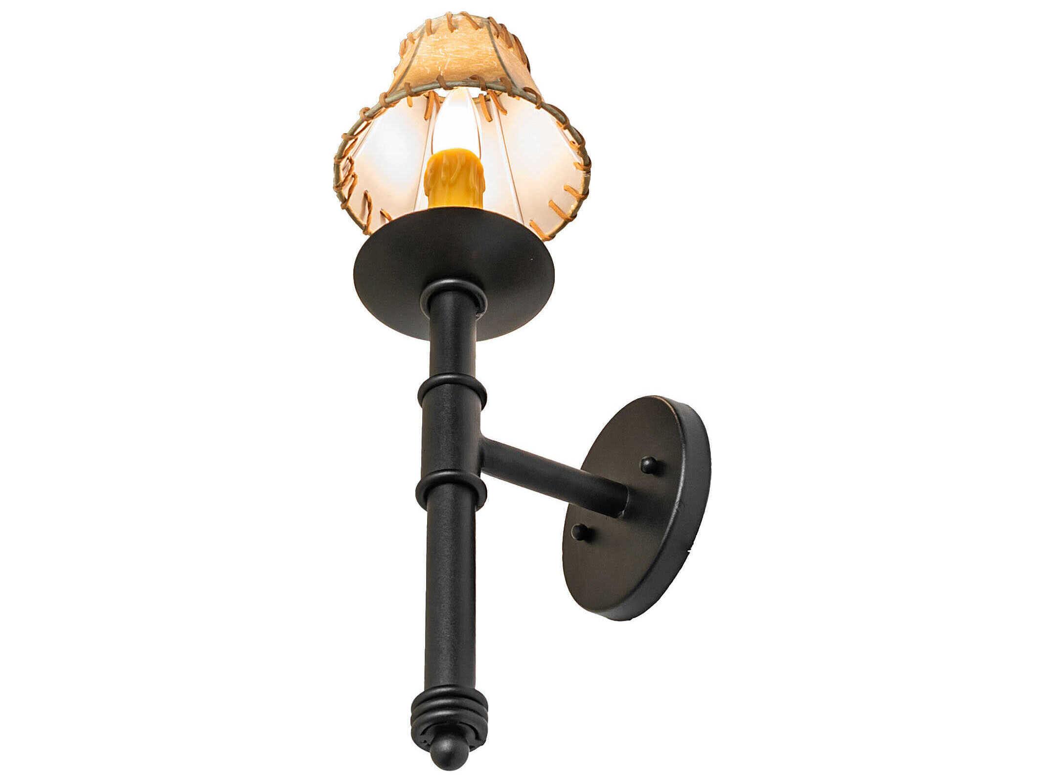 Meyda Amada 1-Light Textured Black Traditional Wall Sconce
