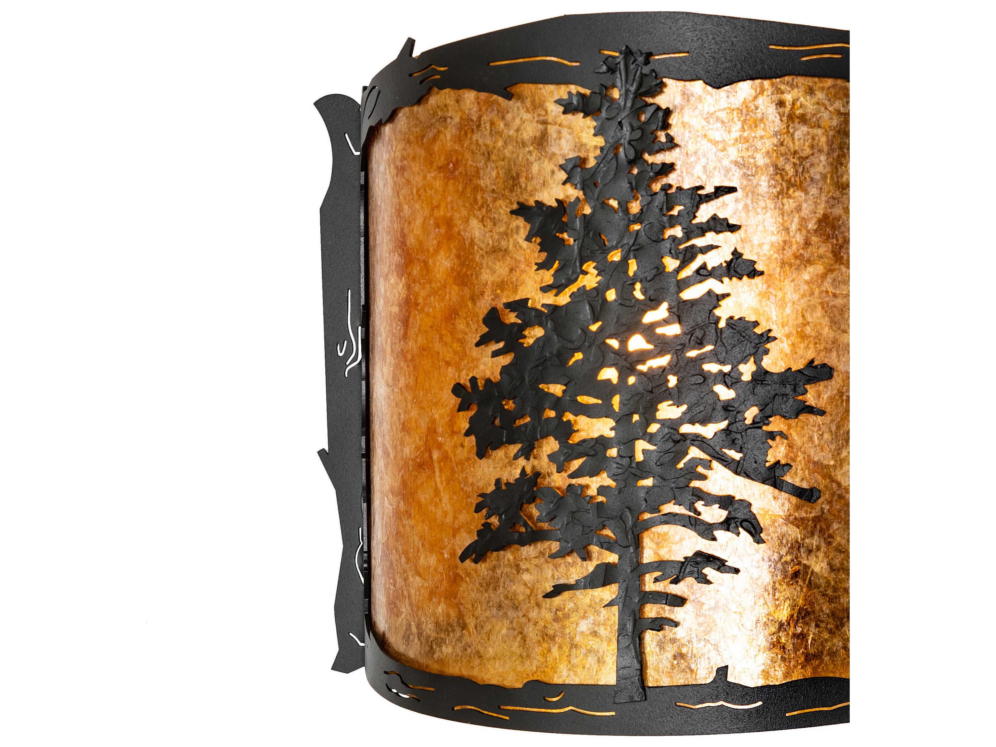 Meyda Tamarack 1-Light Textured Black Wall Sconce