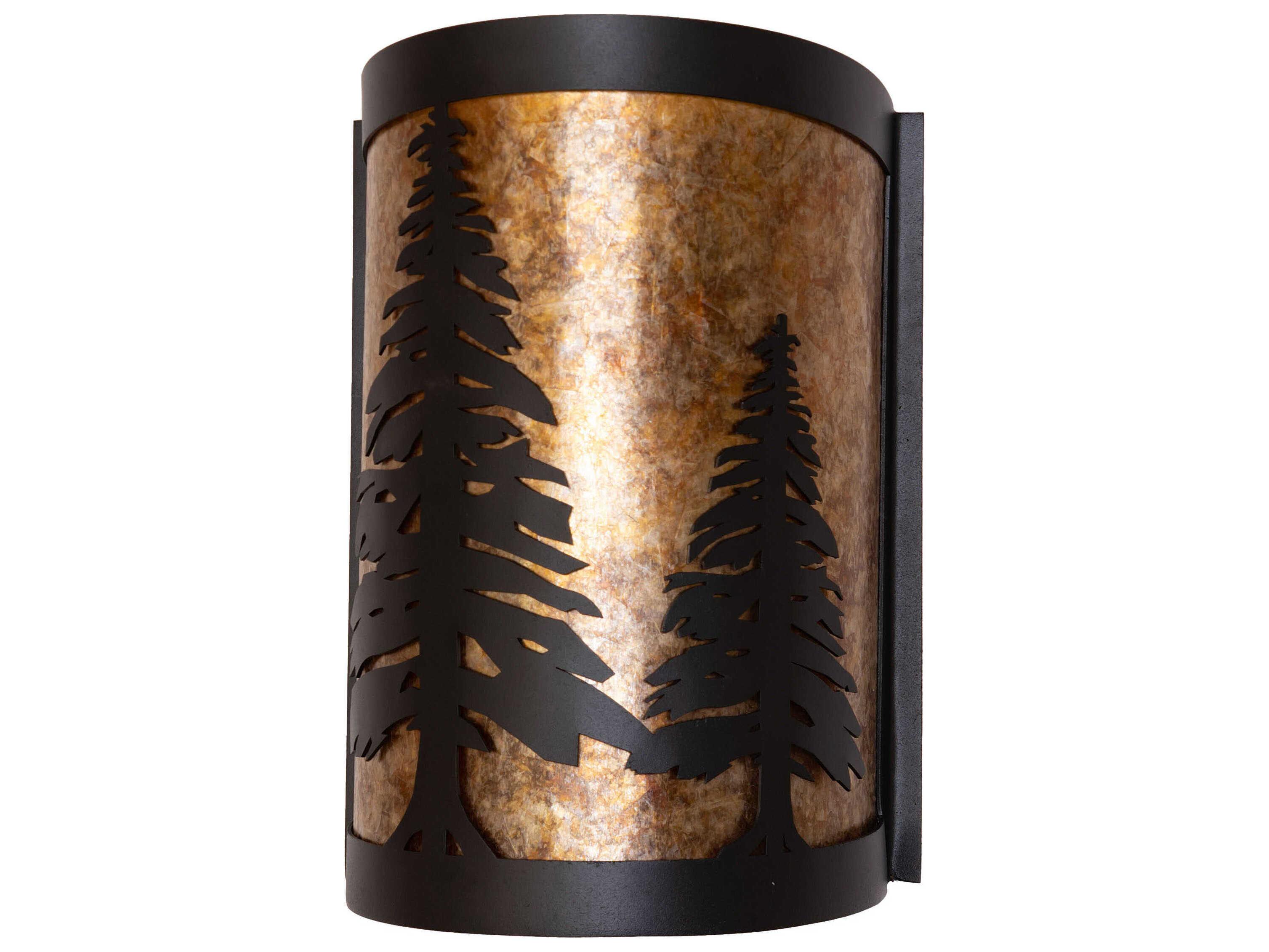 Meyda Tall Pines 1-Light Textured Black Wall Sconce