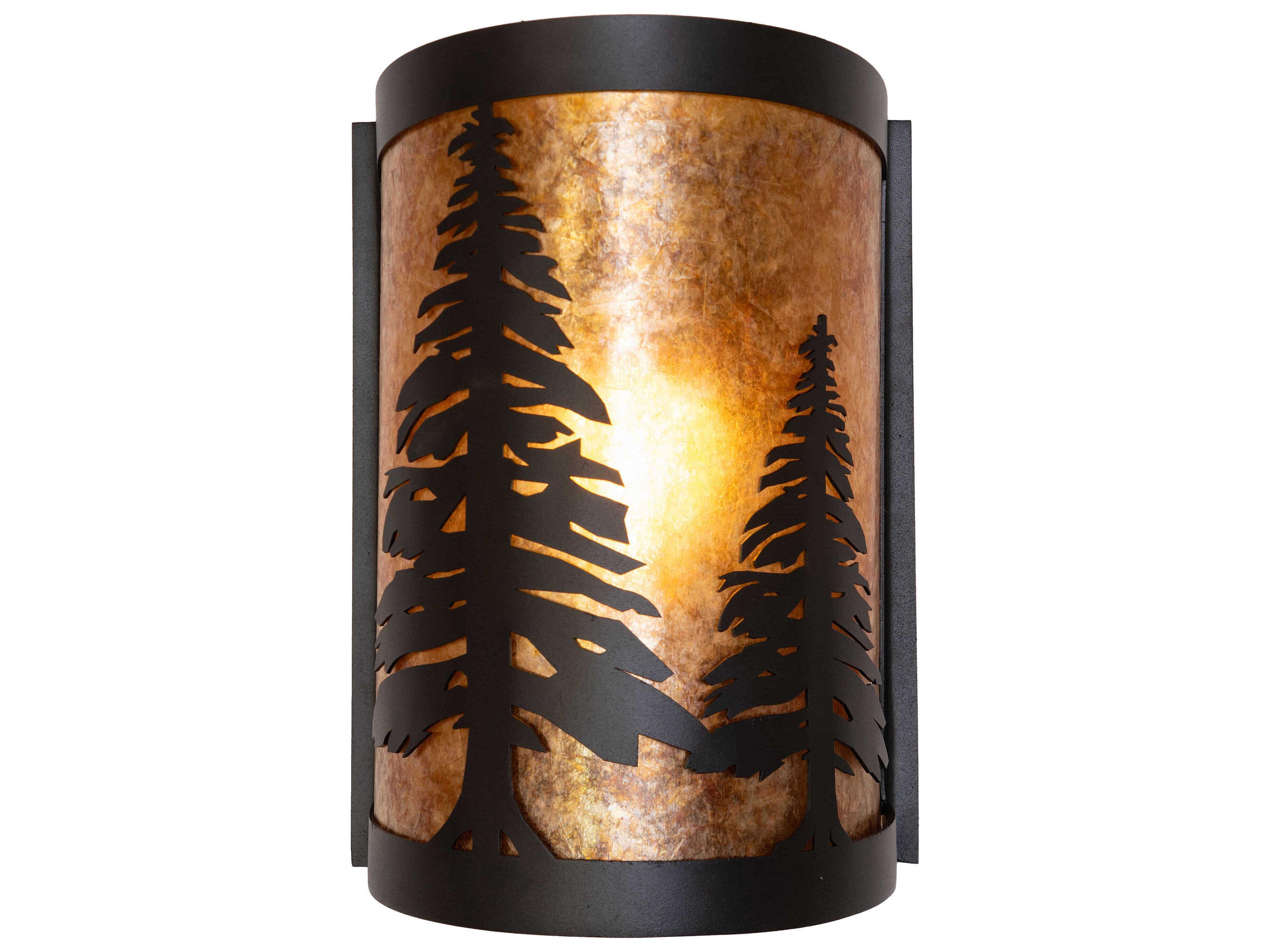 Meyda Tall Pines 1-Light Textured Black Wall Sconce