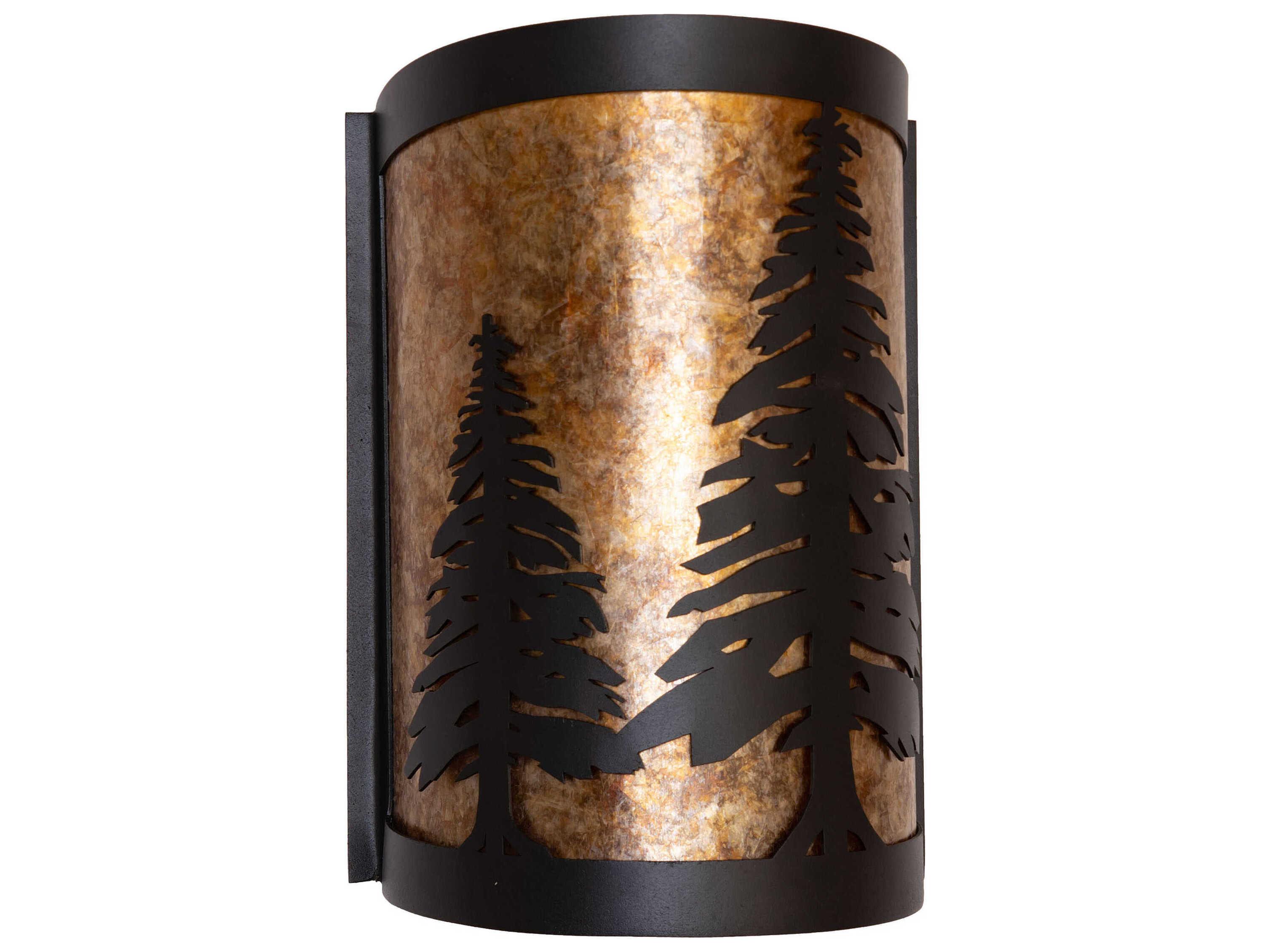 Meyda Tall Pines 1-Light Textured Black Wall Sconce