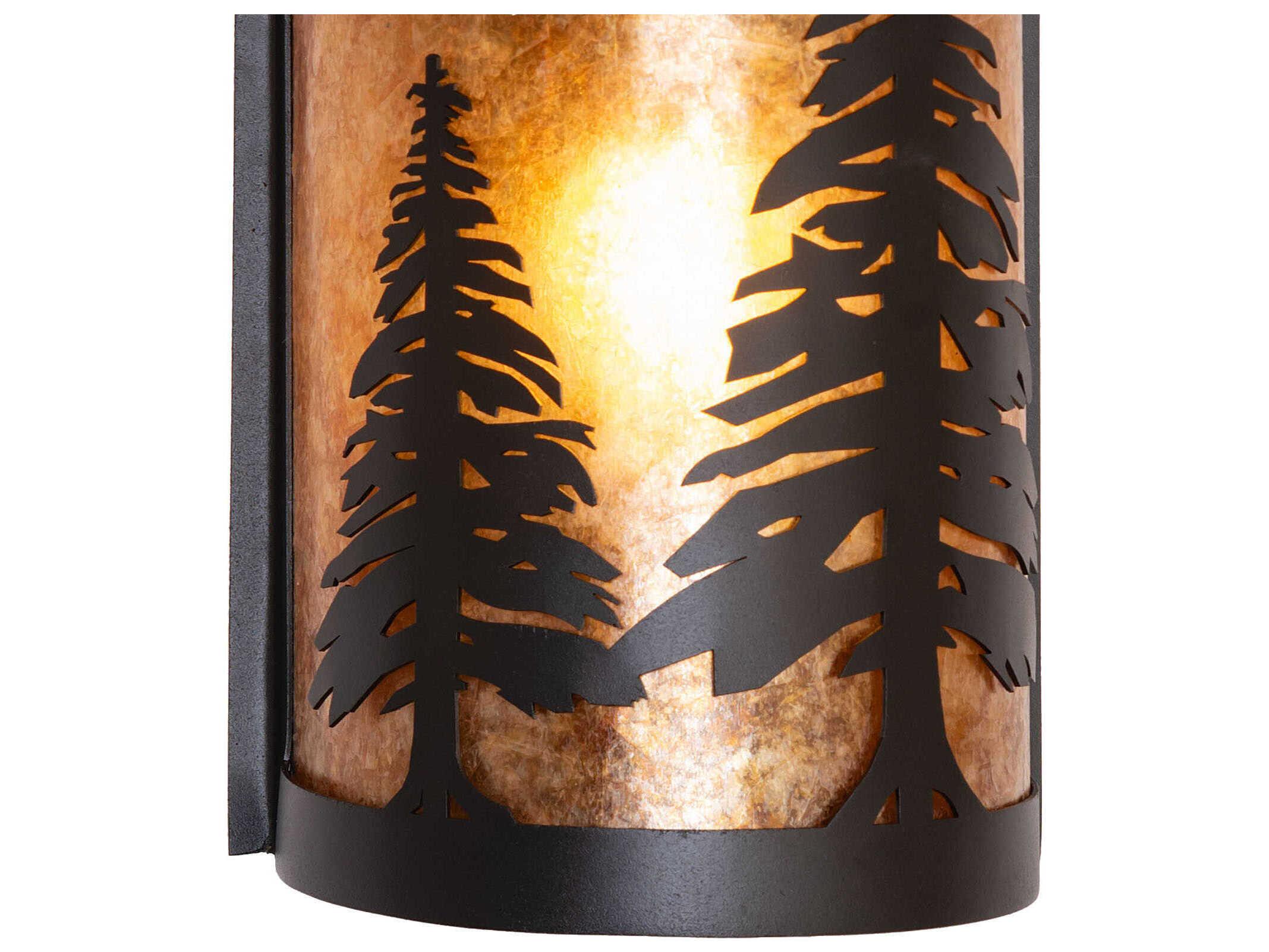 Meyda Tall Pines 1-Light Textured Black Wall Sconce