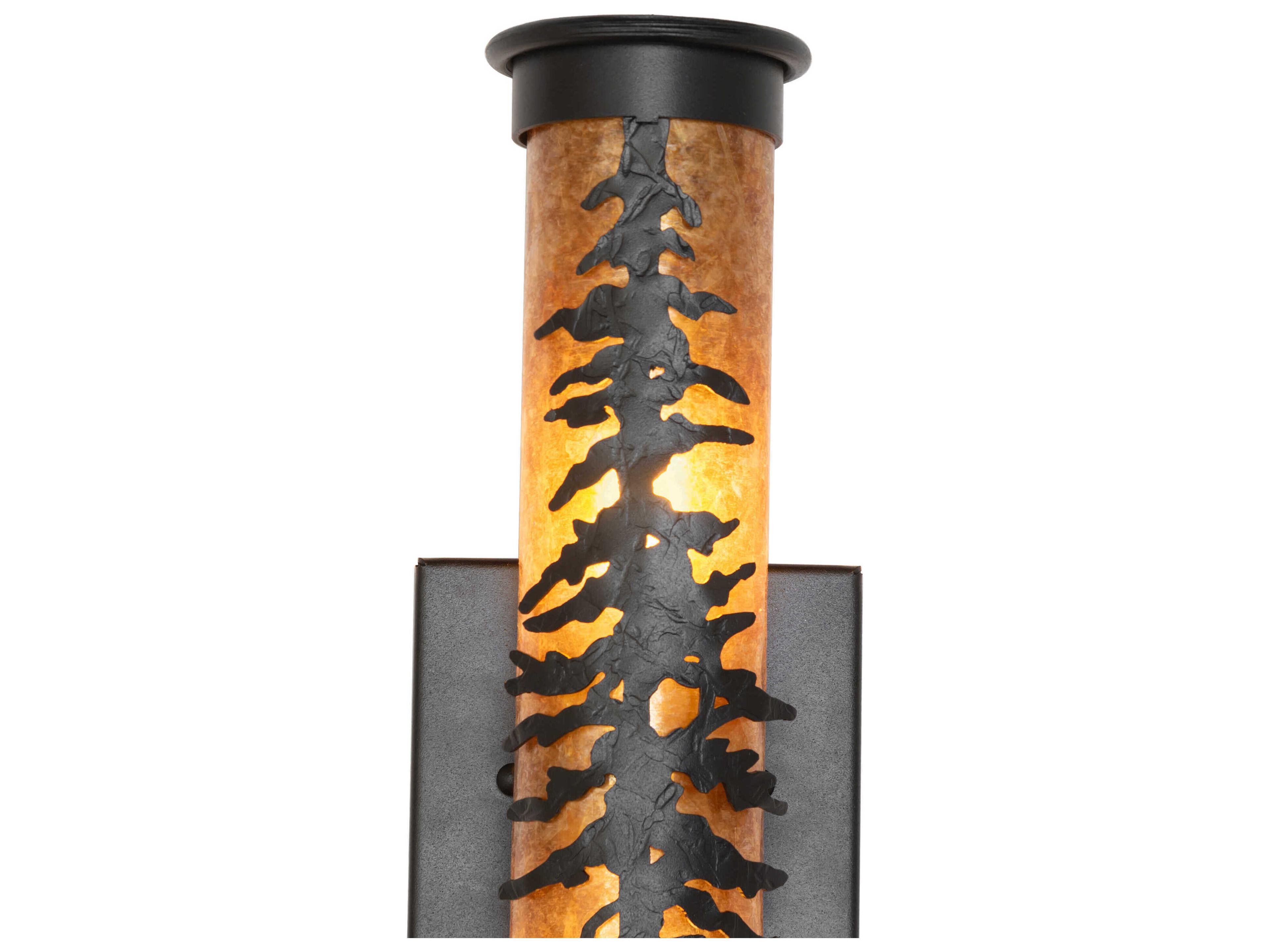 Meyda Tamarack 2-Light Textured Black Wall Sconce