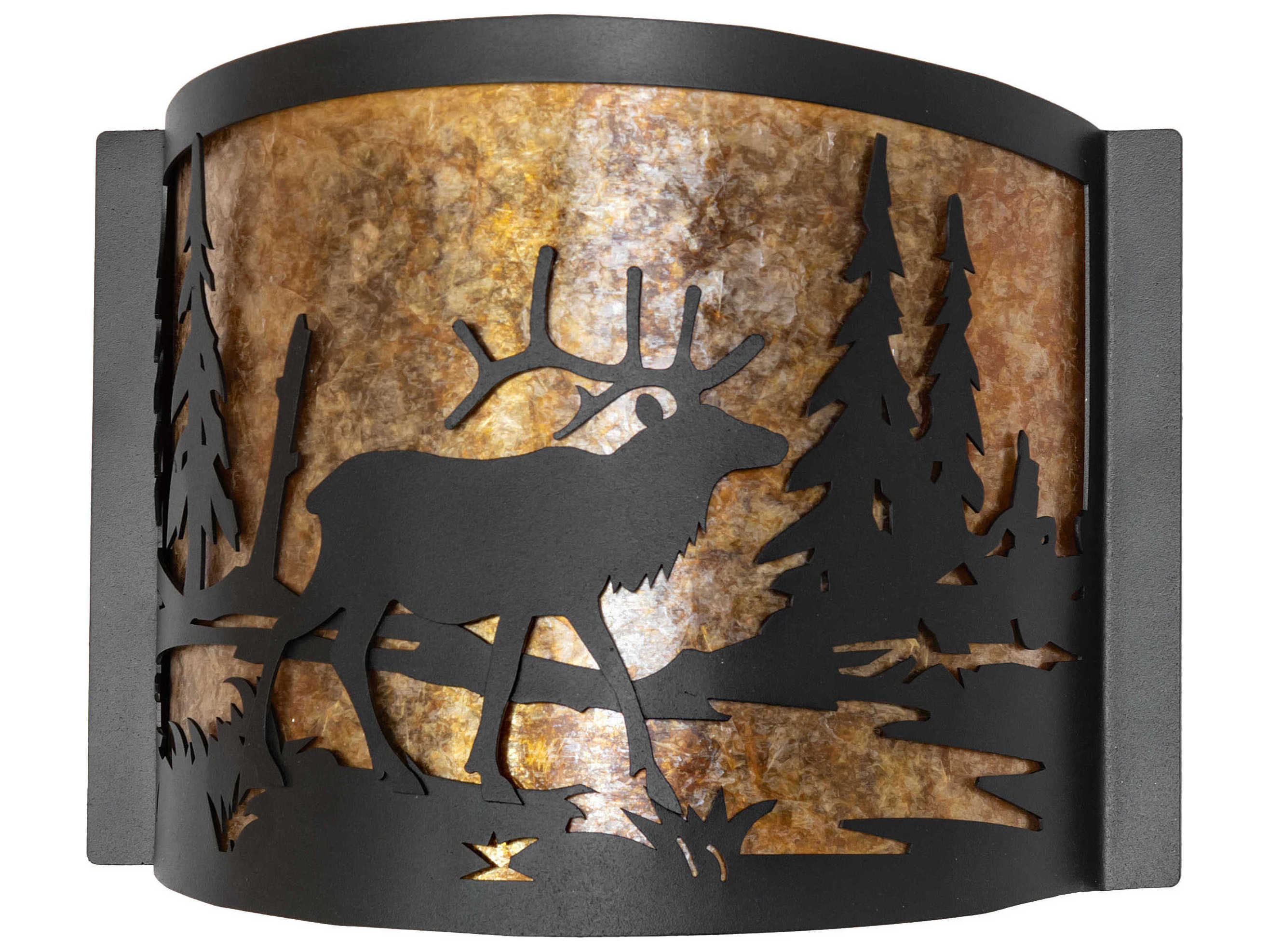 Meyda Elk At Lake 1-Light Textured Black Wall Sconce