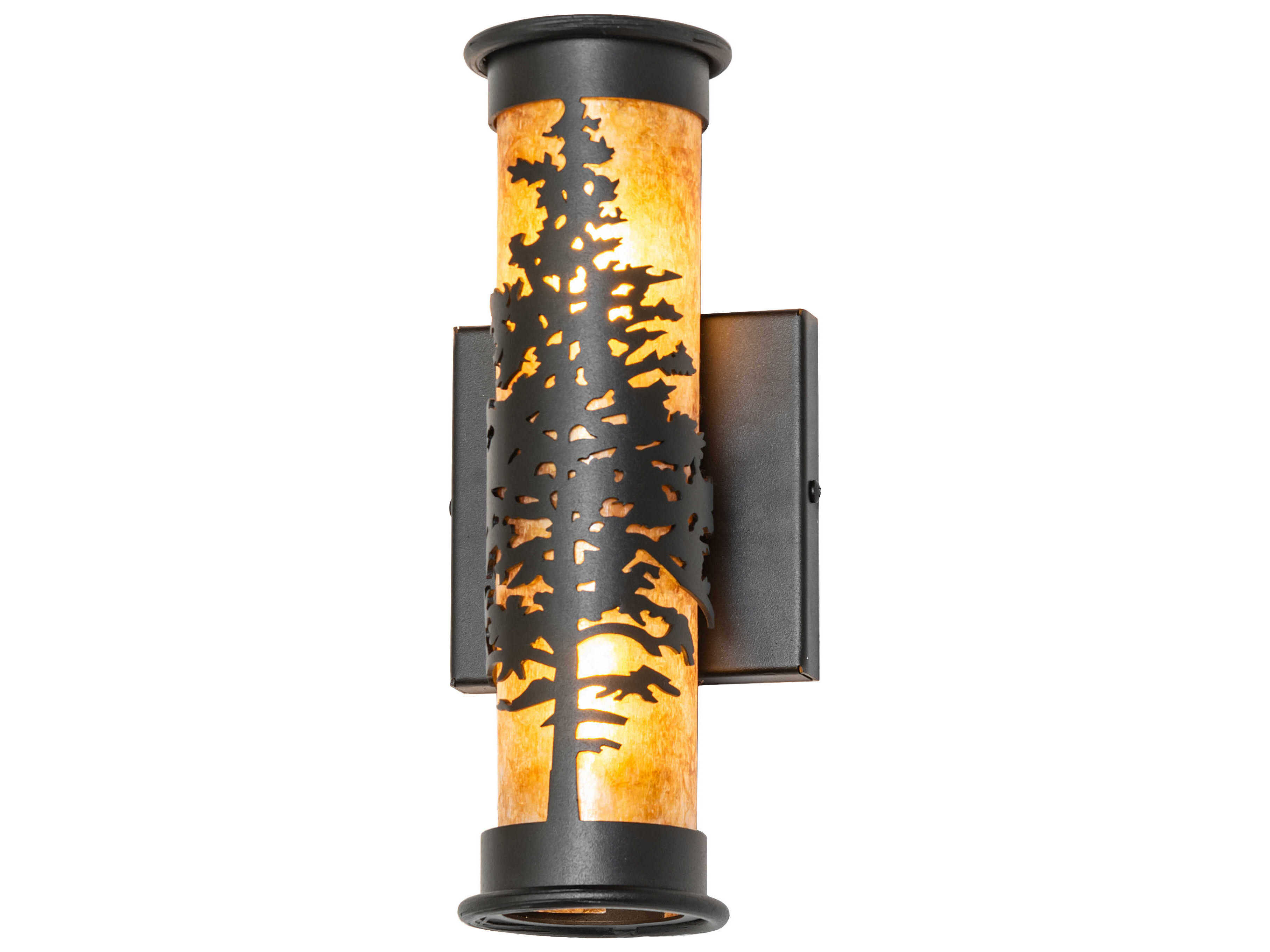 Meyda Tamarack 2-Light Textured Black Wall Sconce