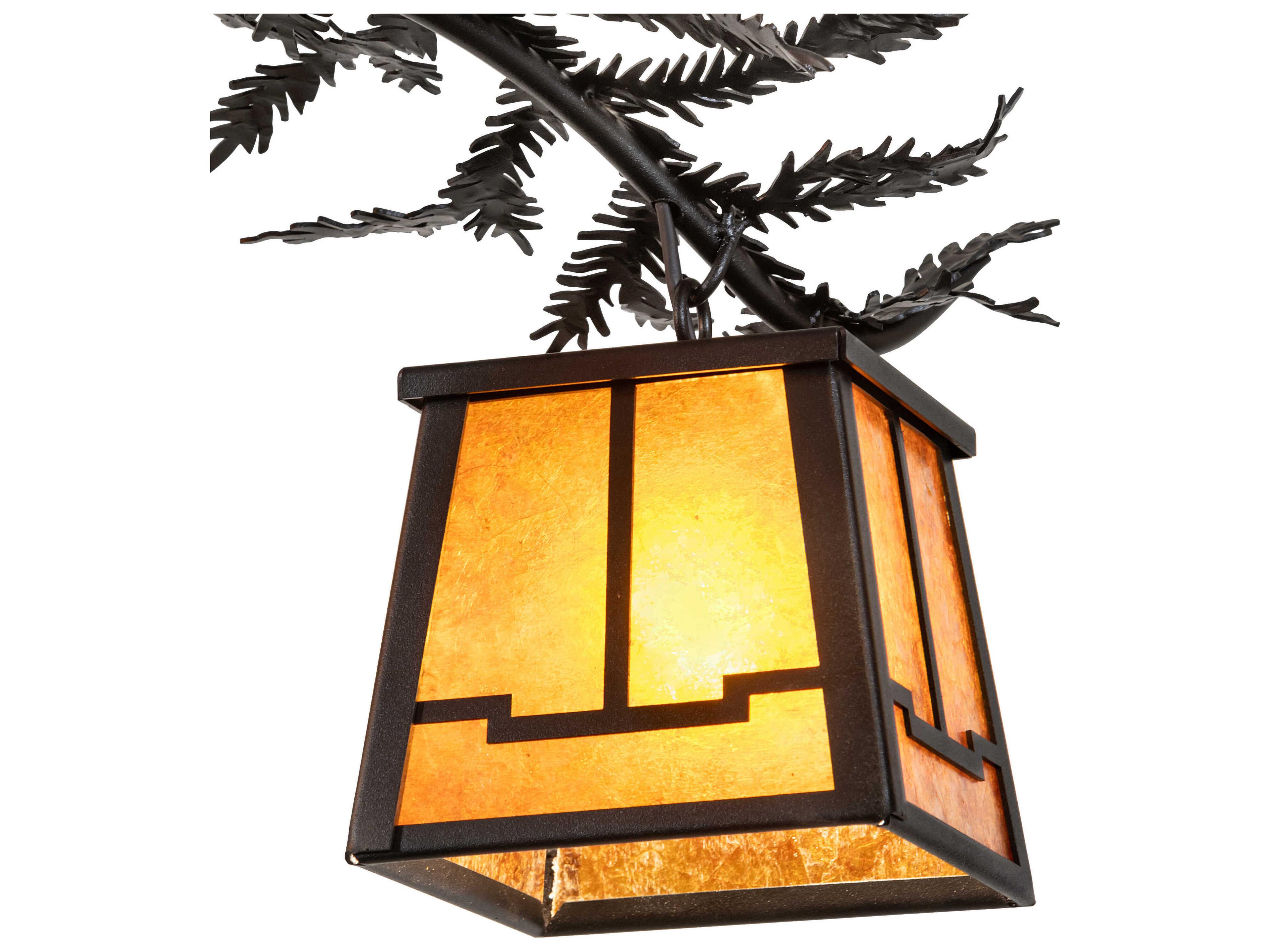 Meyda Pine Branch 4-Light Textured Black Chandelier