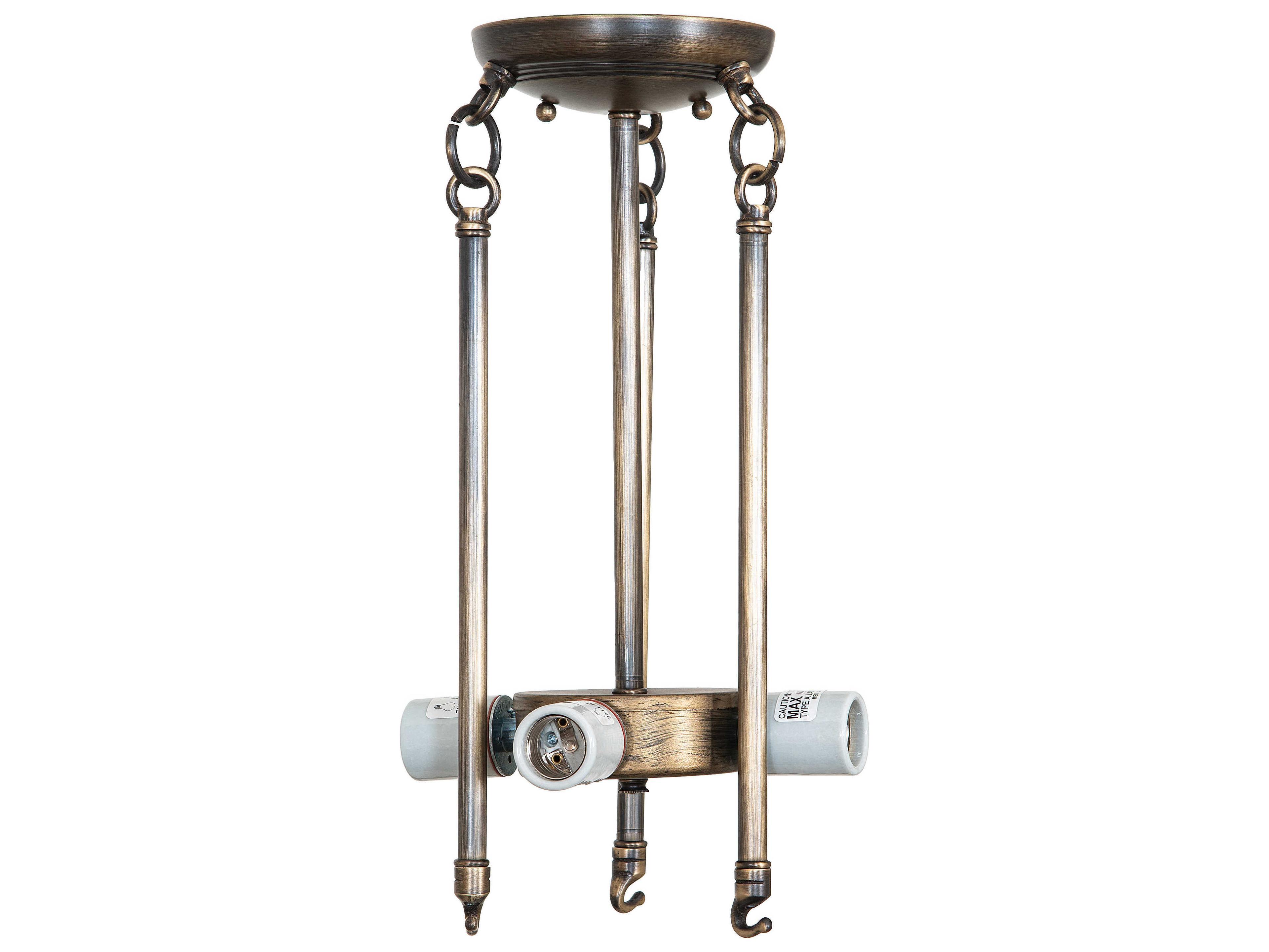 Meyda Vincent Honeycomb 4-Light Highlighted Craftsman Brown Traditional Bowl Semi Flush Mount