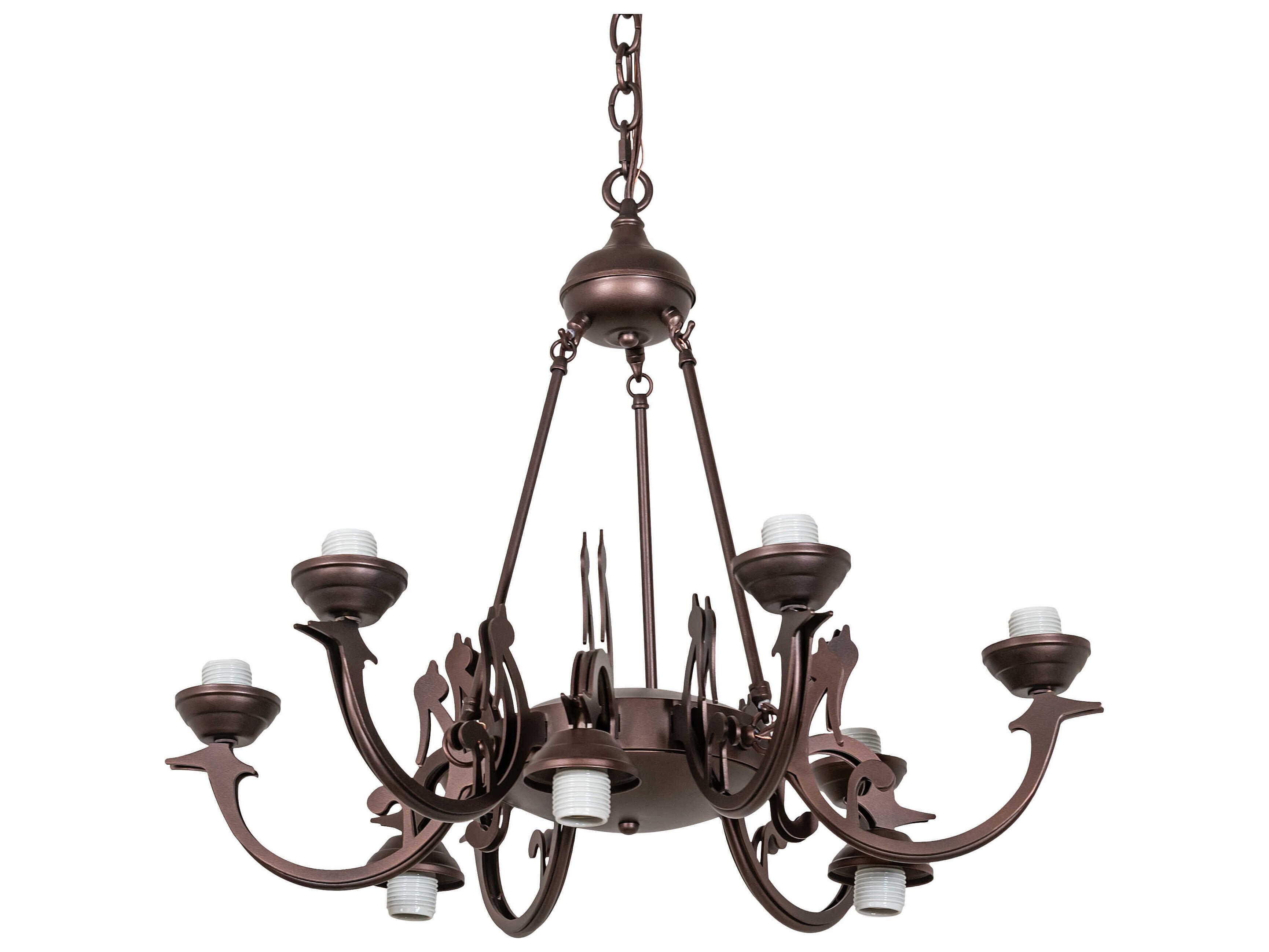 Meyda Tiffany Jeweled Peacock 9-Light Mahogany Bronze Chandelier