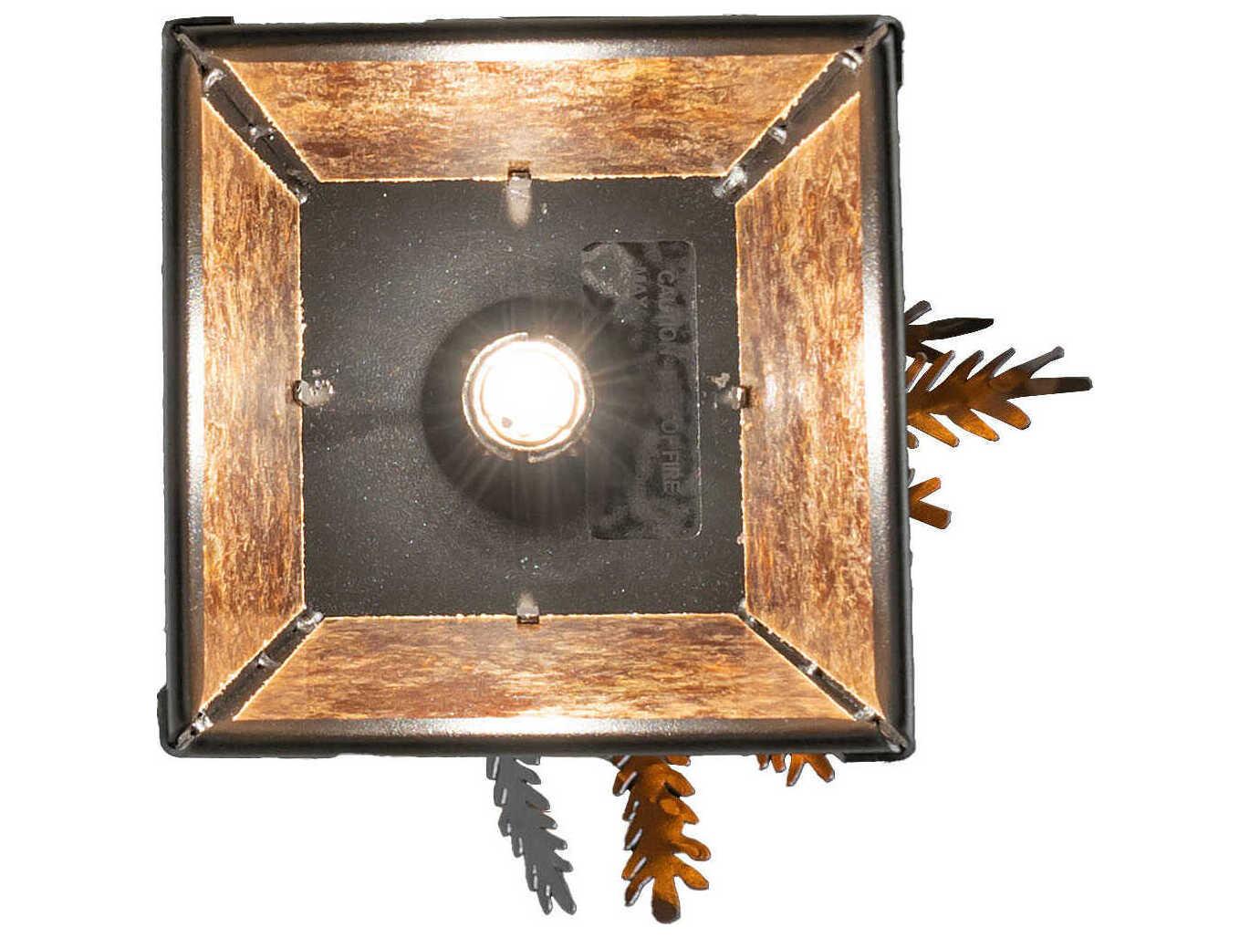 Meyda Pine Branch 1-Light Textured Black Mini Pendant