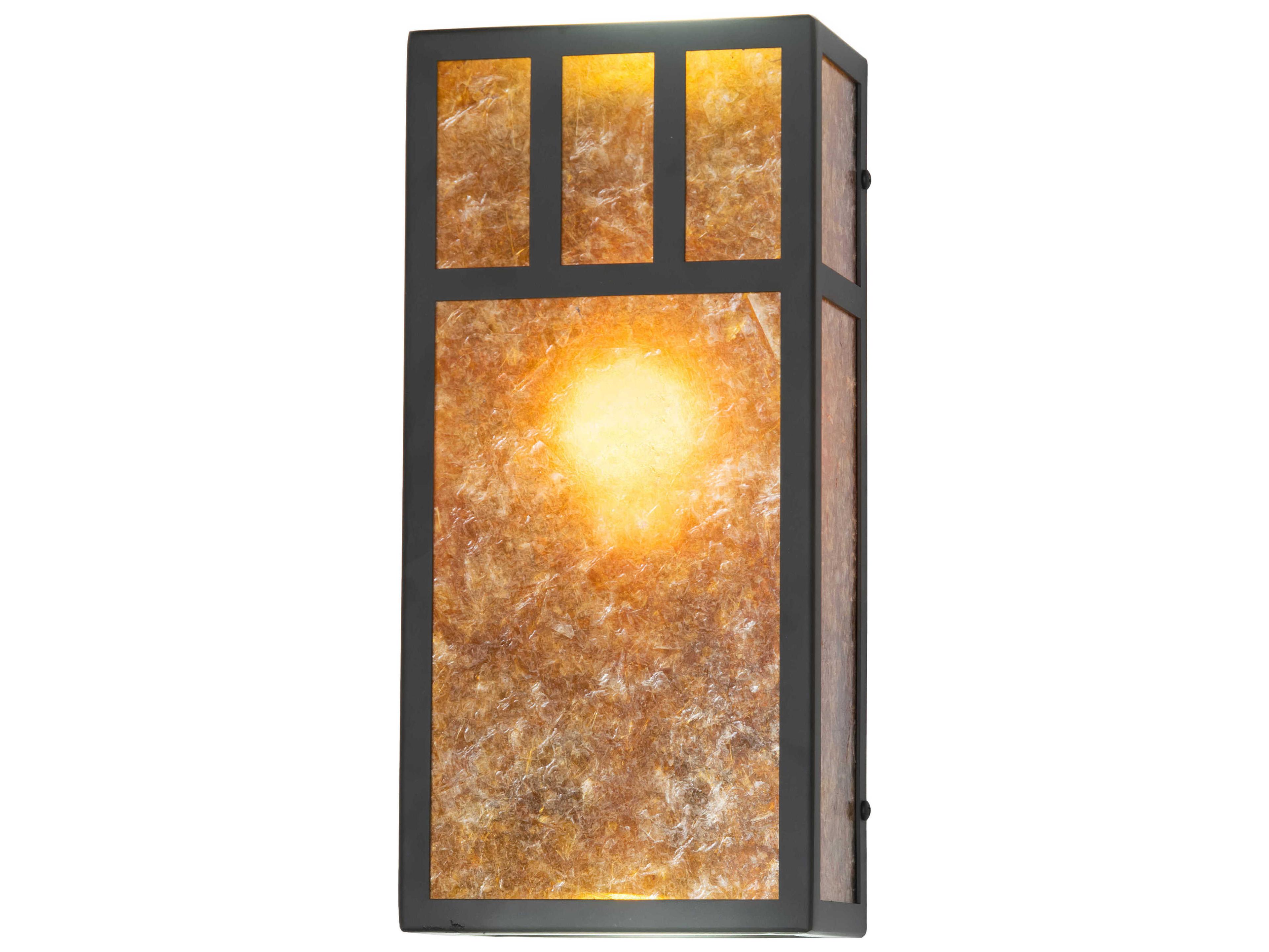 Meyda Hyde Park 3-Light Craftsman Brown Wall Sconce