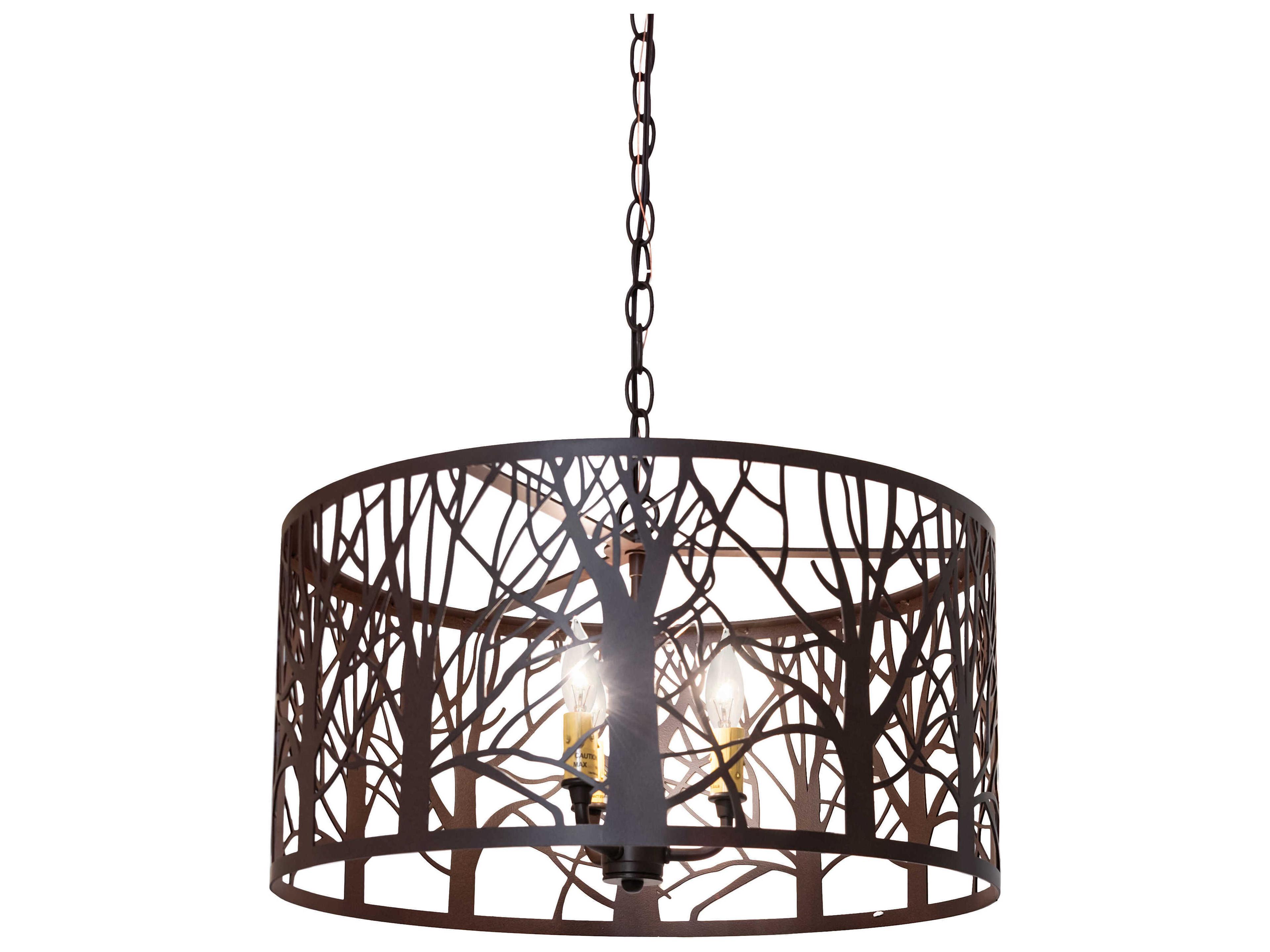 Meyda Winter Maple 3-Light Cafe Noir Pendant