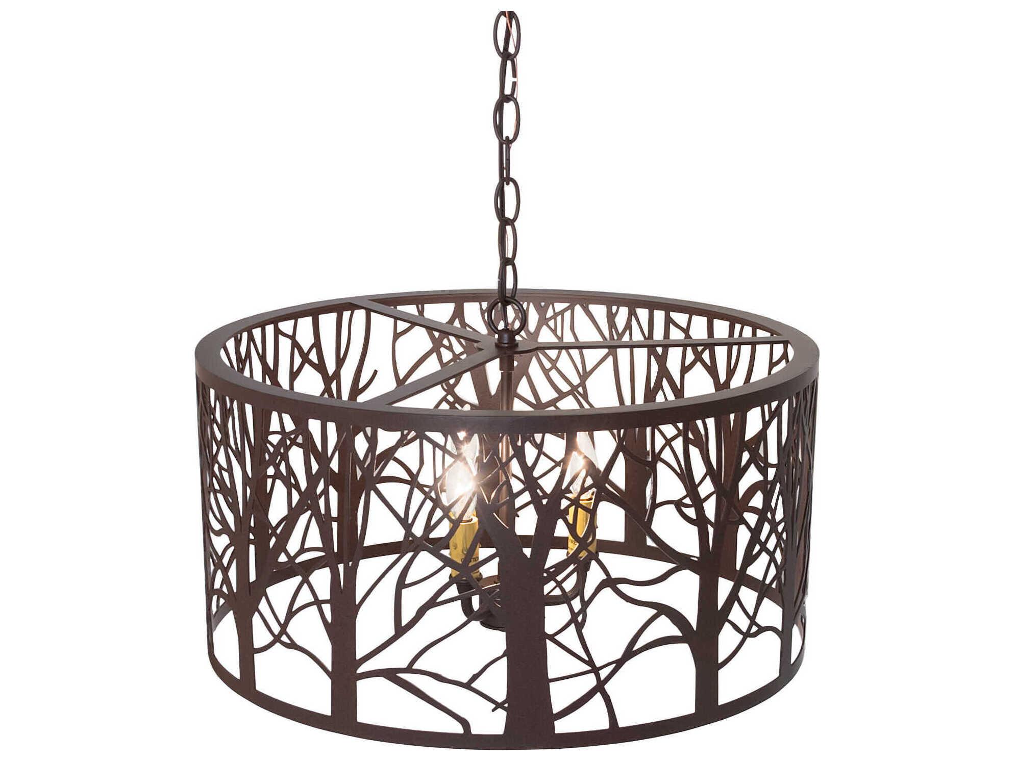 Meyda Winter Maple 3-Light Cafe Noir Pendant
