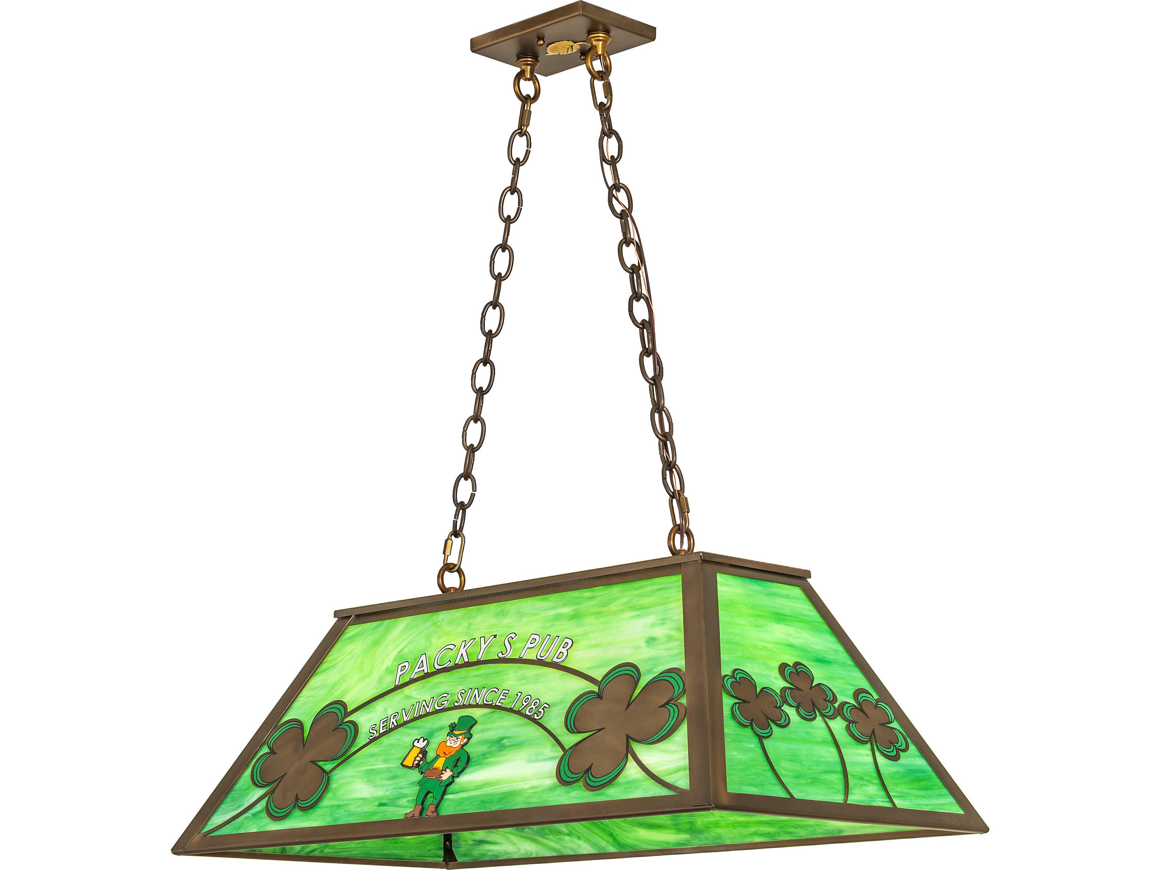 Meyda Personalized 6-Light Green Art Glass Copper Island Pendant