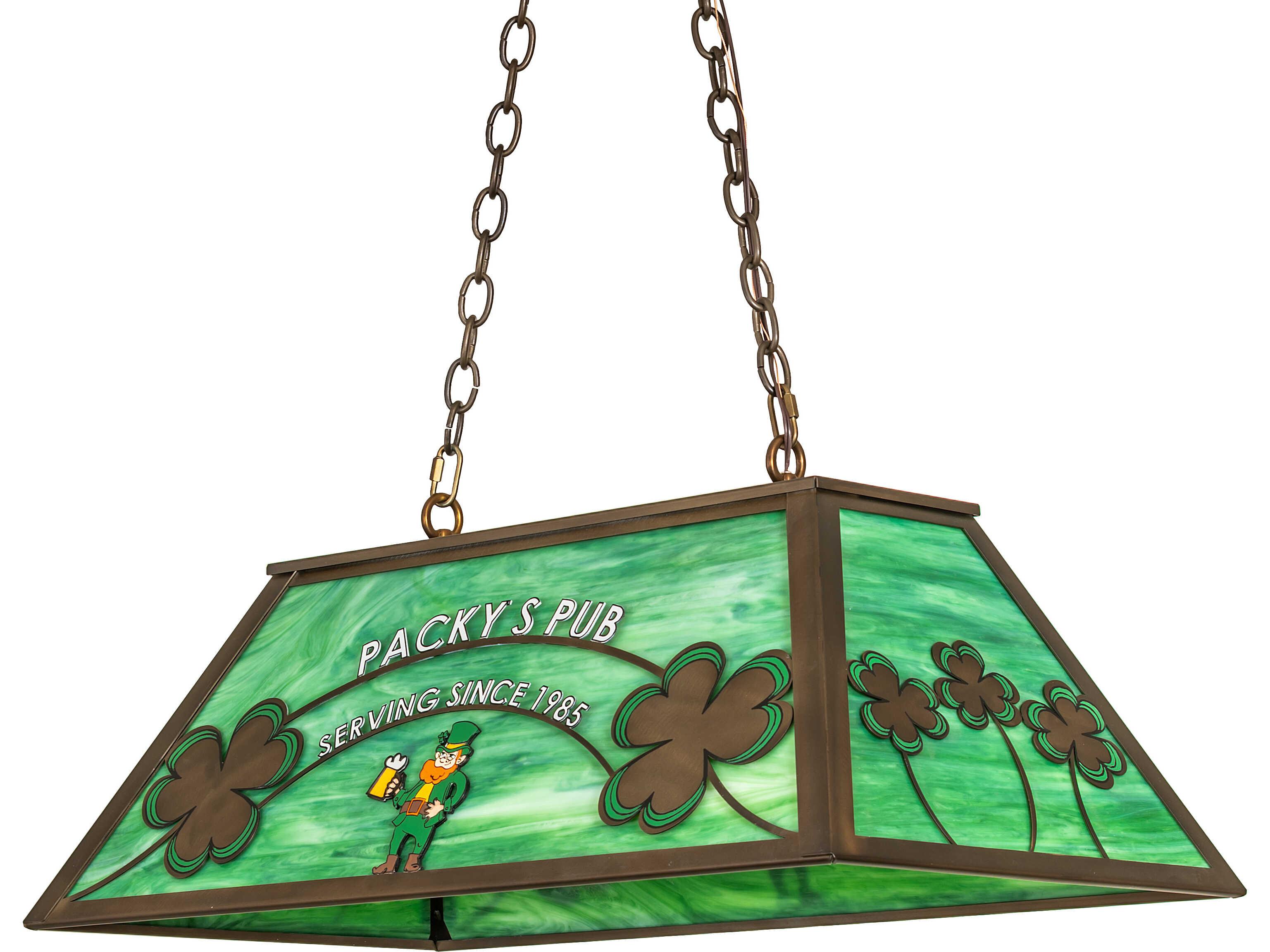 Meyda Personalized 6-Light Green Art Glass Copper Island Pendant