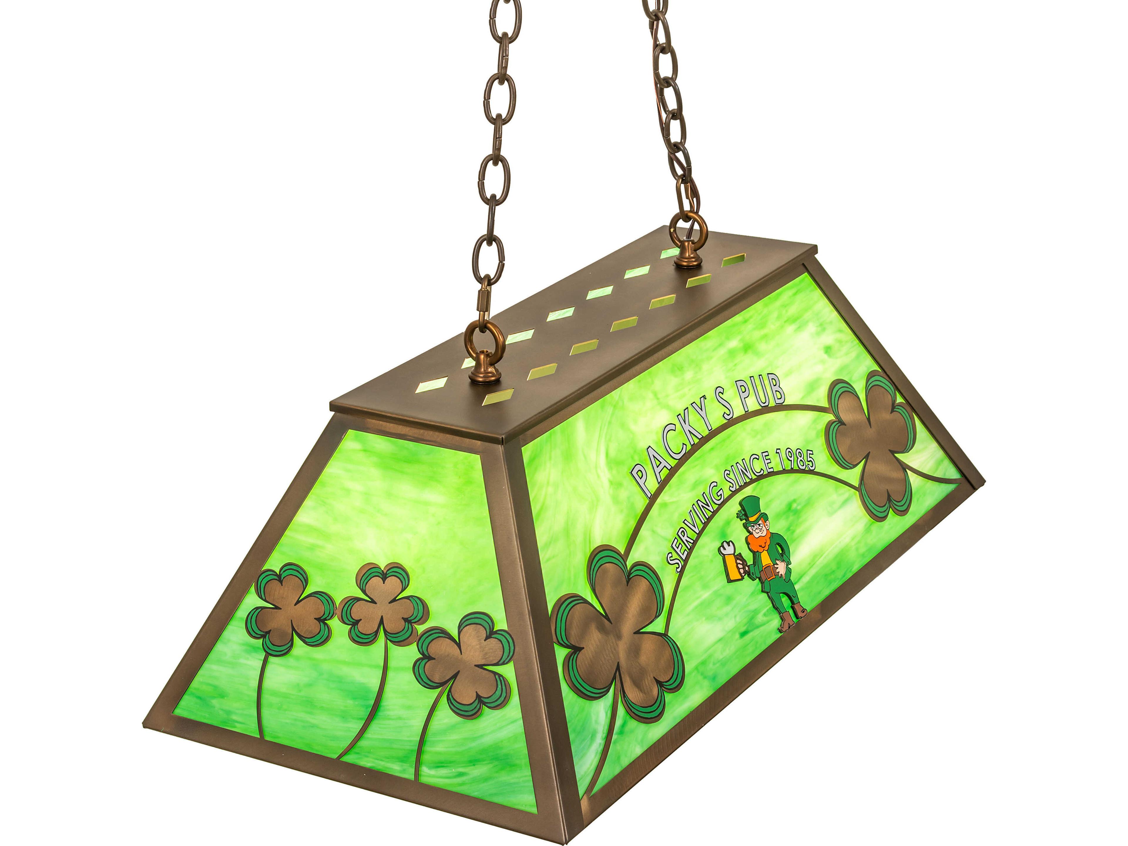 Meyda Personalized 6-Light Green Art Glass Copper Island Pendant