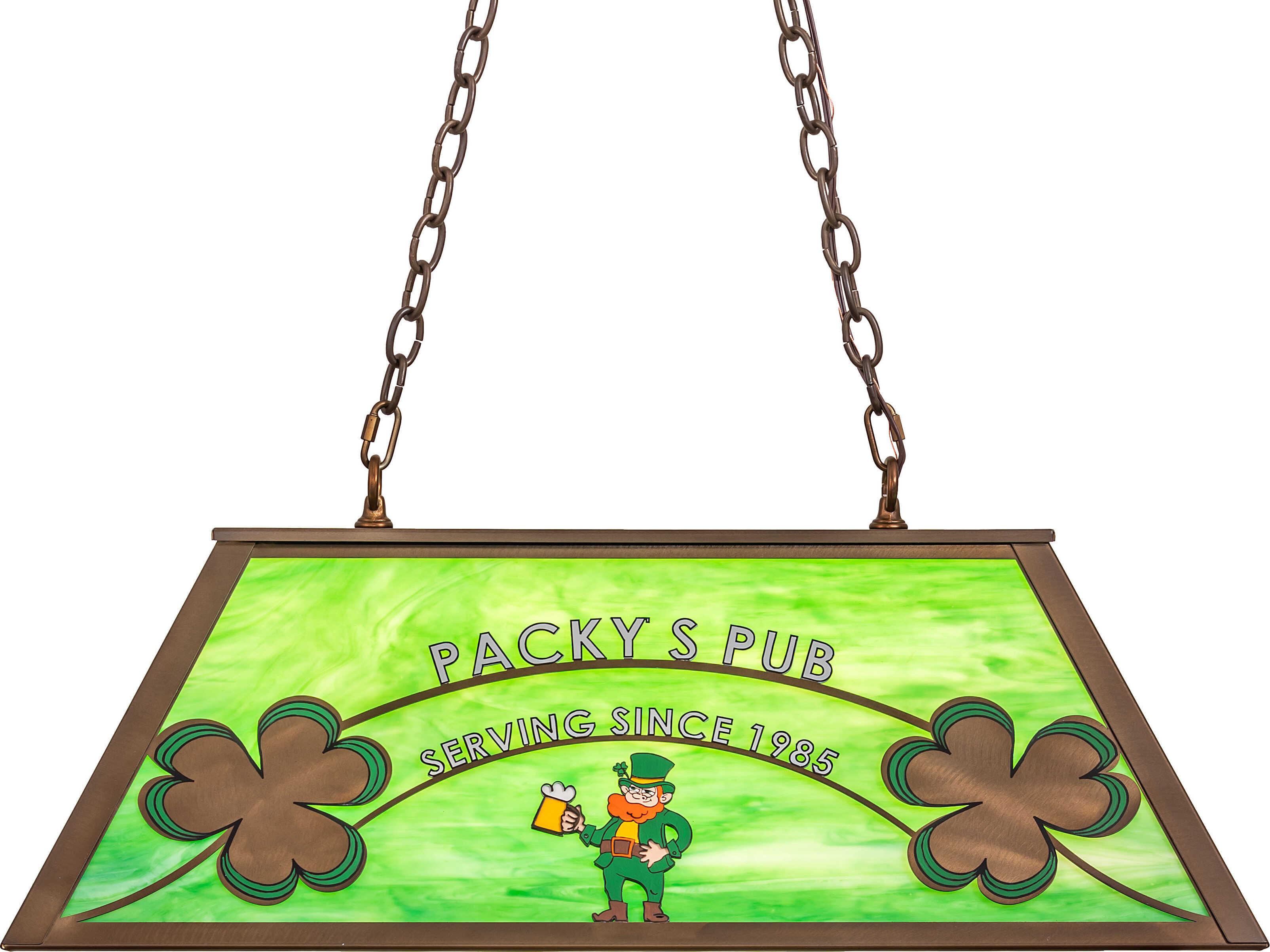 Meyda Personalized 6-Light Green Art Glass Copper Island Pendant