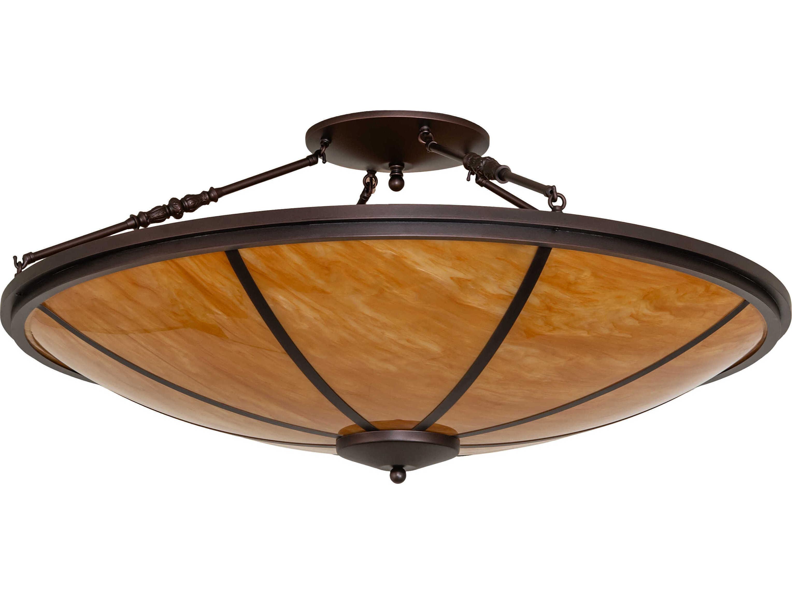 Meyda Commerce 8-Light Mahogany Bronze Semi Flush Mount