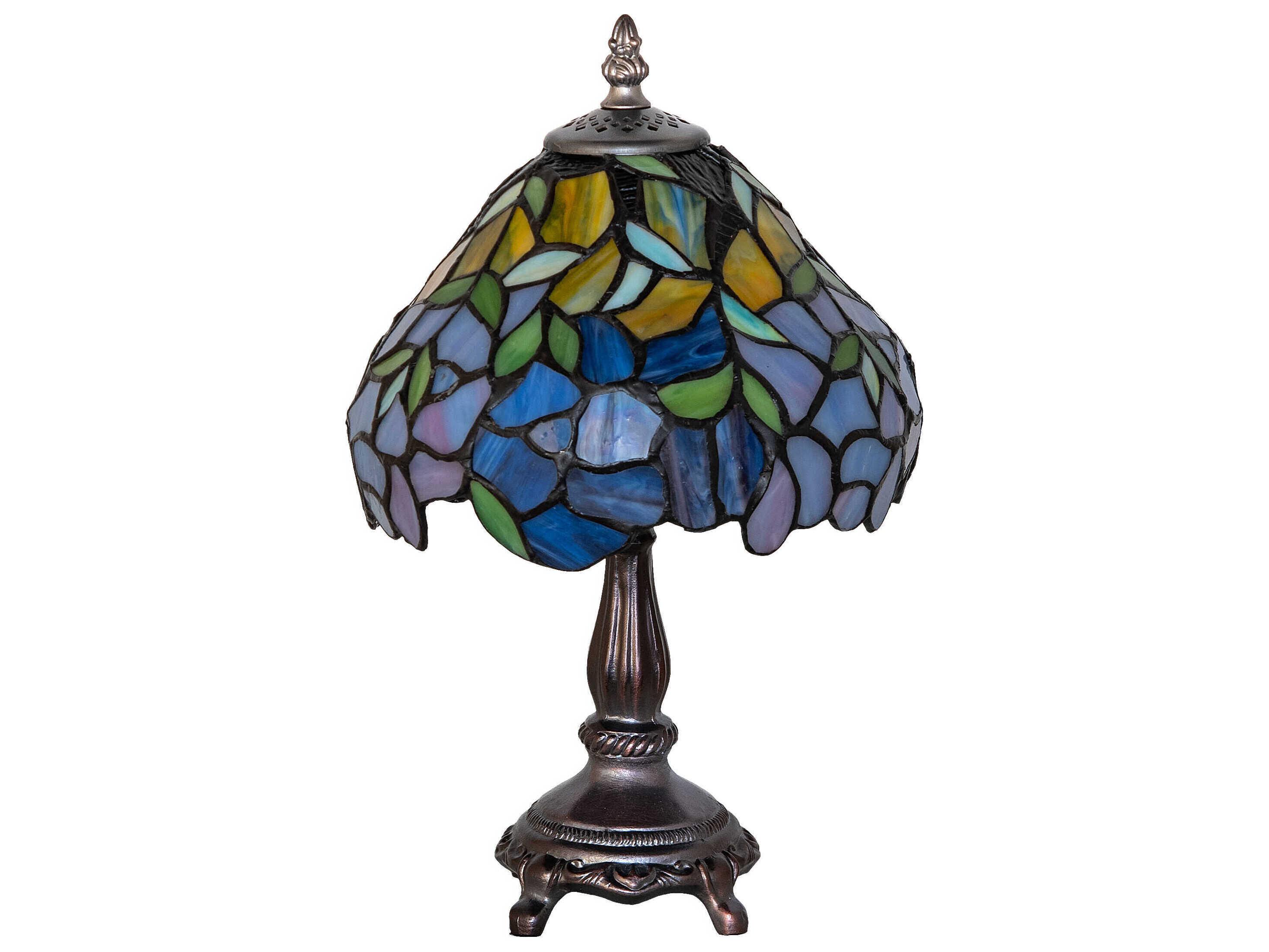 Meyda Laburnum Amber / Amethyst Blue / Dark Mauve Table Lamp