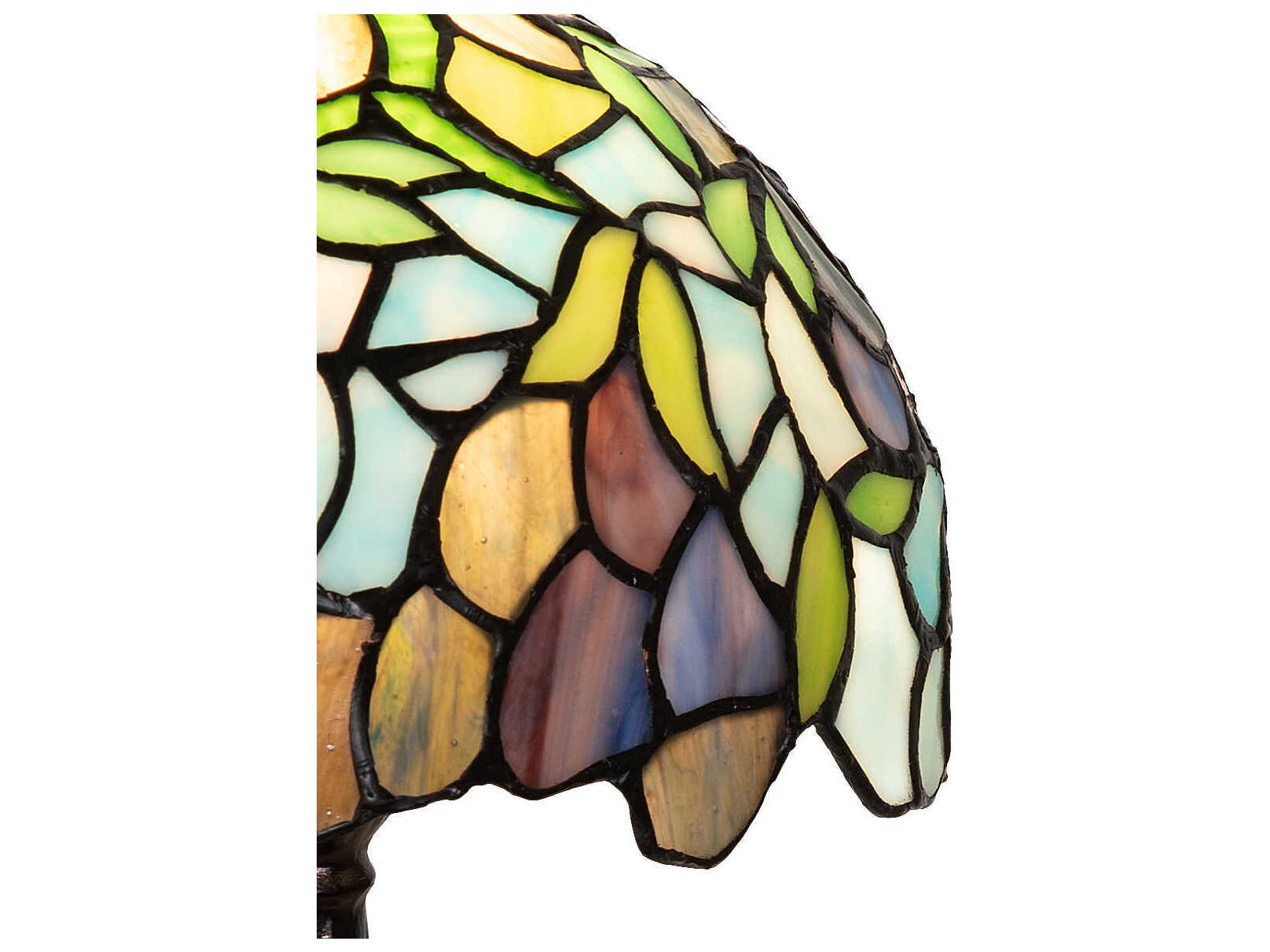Meyda Tiffany Wisteria Amethyst Blue / Dark Mauve / Jade Green Table Lamp