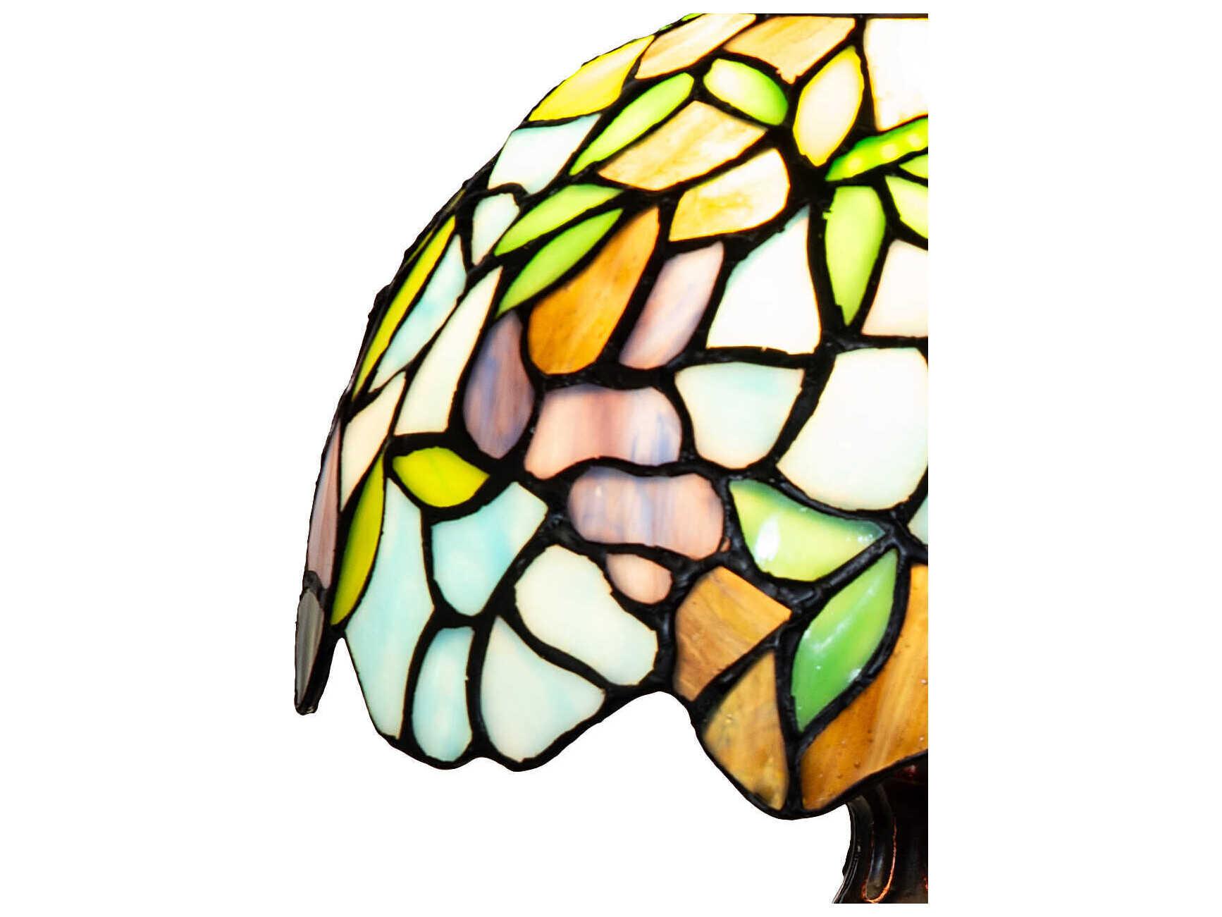 Meyda Tiffany Wisteria Petal Pink / Amethyst Blue Table Lamp