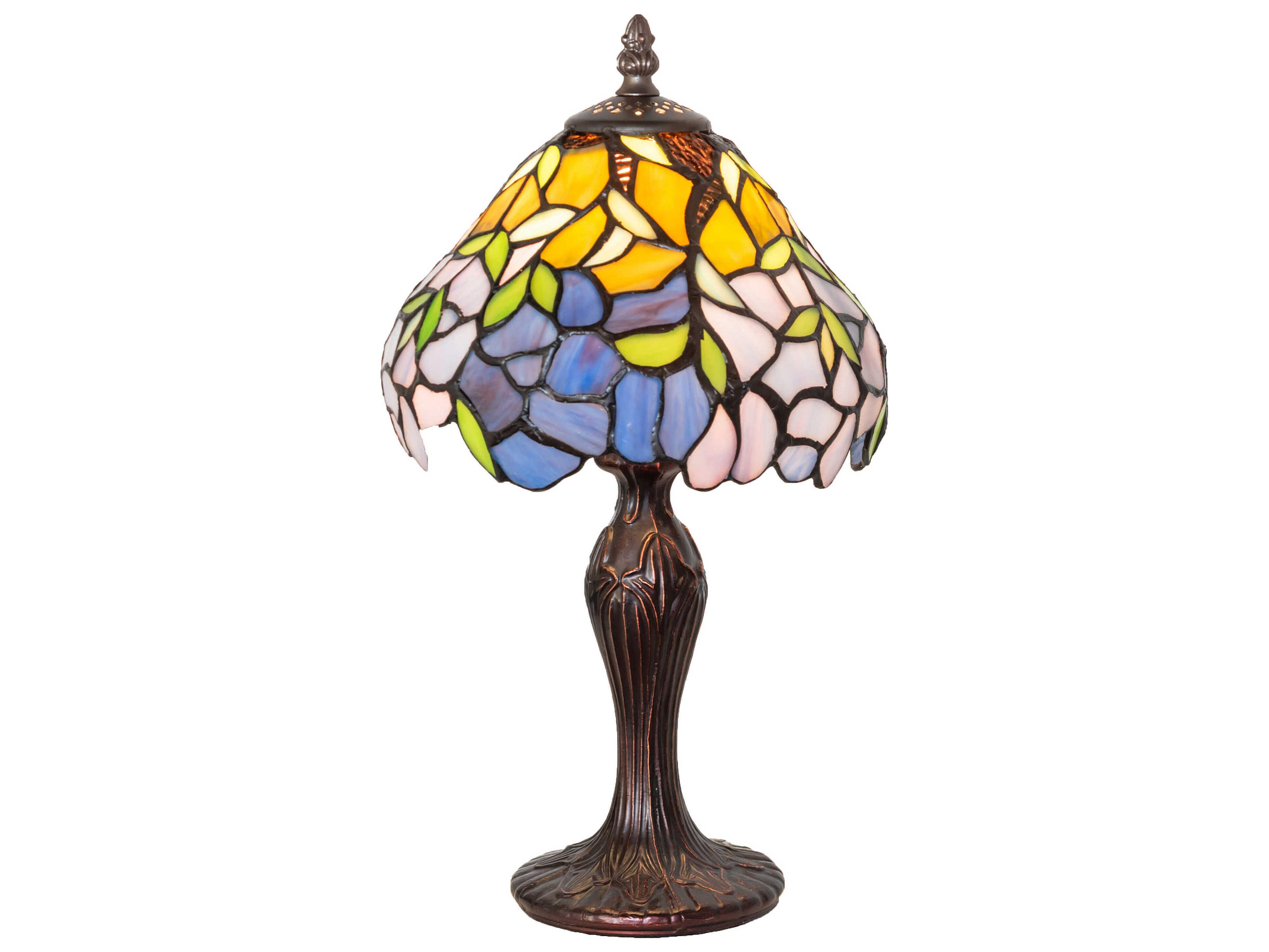 Meyda Laburnum Amber / Amethyst Blue / Dark Mauve Table Lamp