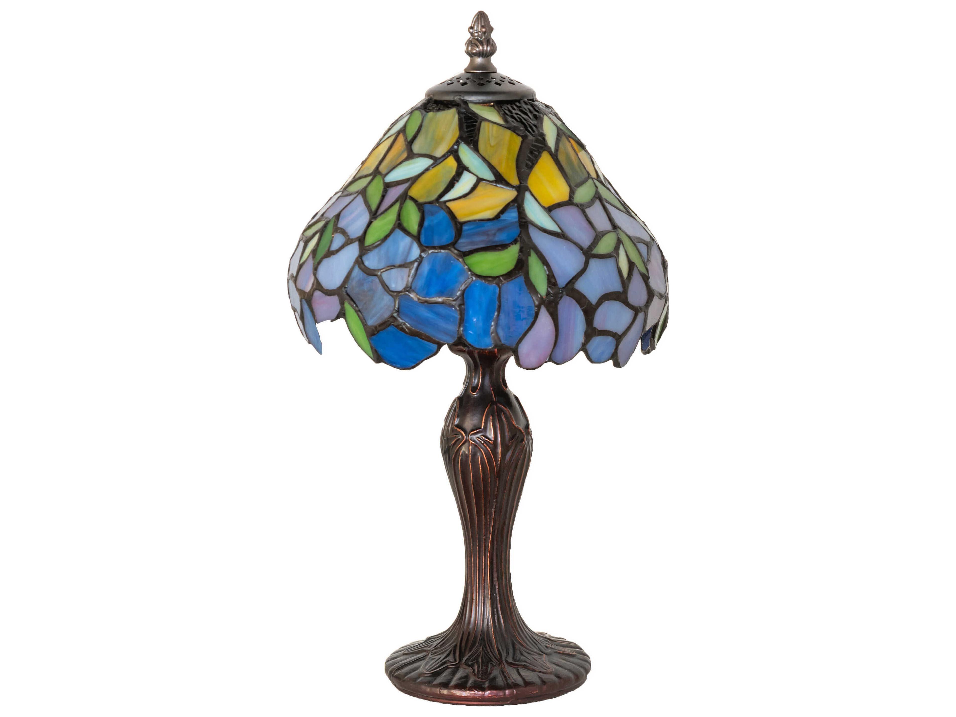 Meyda Laburnum Amber / Amethyst Blue / Dark Mauve Table Lamp