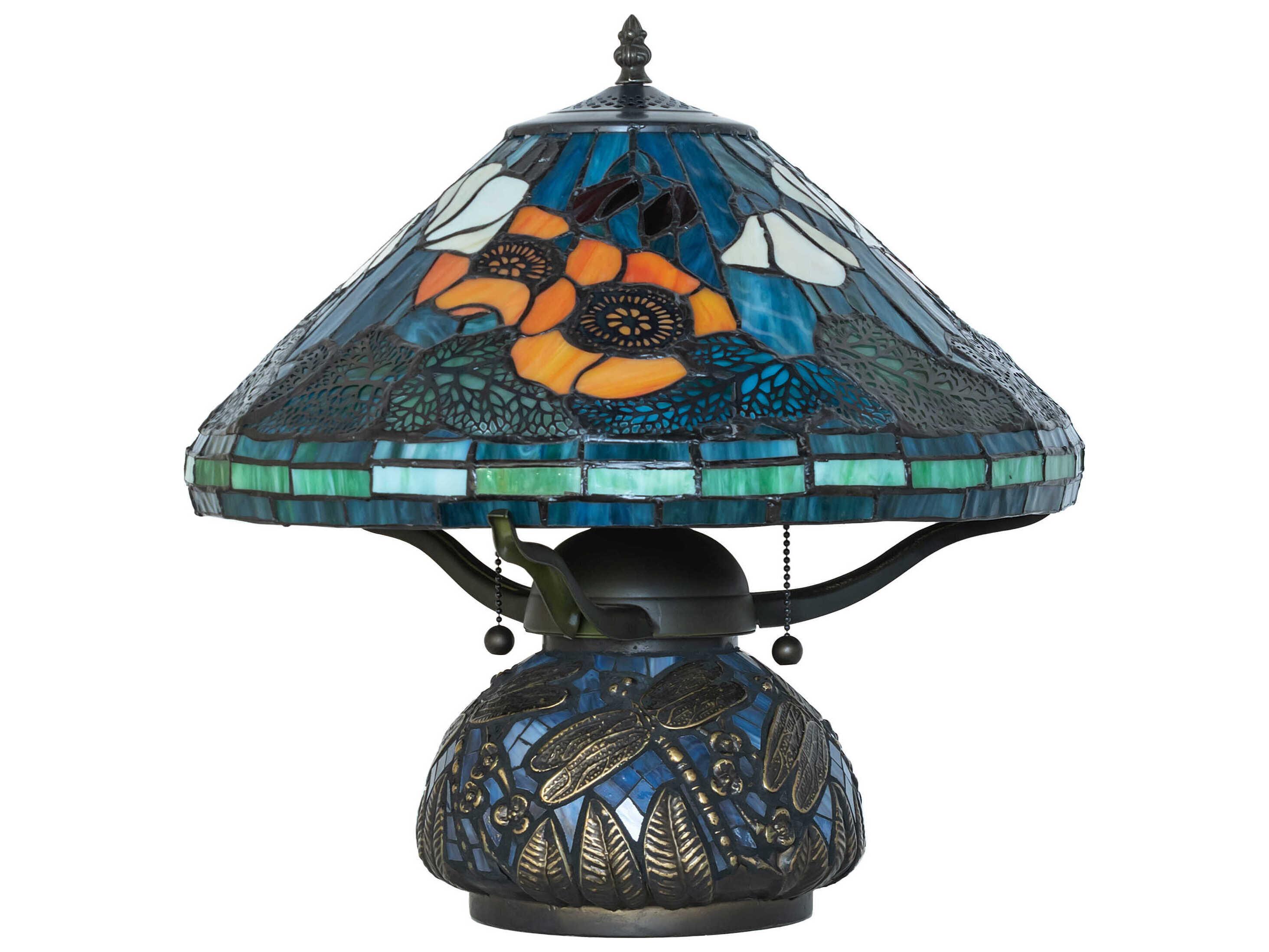 Meyda Tiffany Poppy Antique / Mahogany Bronze Table Lamp