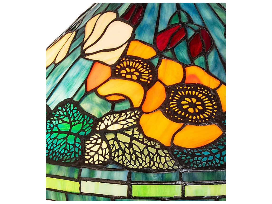 Meyda Tiffany Poppy Antique / Mahogany Bronze Table Lamp