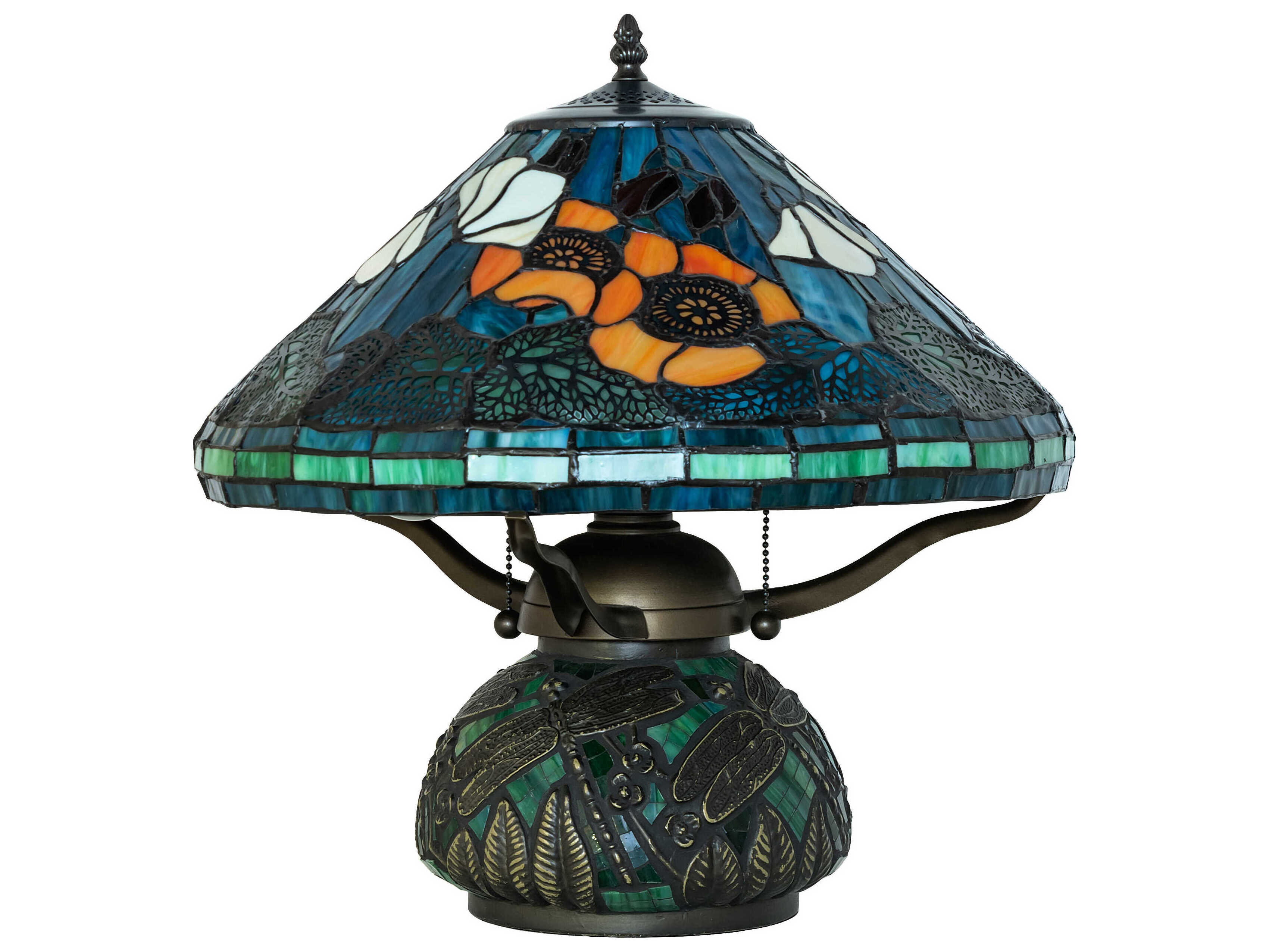 Meyda Tiffany Poppy Antique / Mahogany Bronze Table Lamp