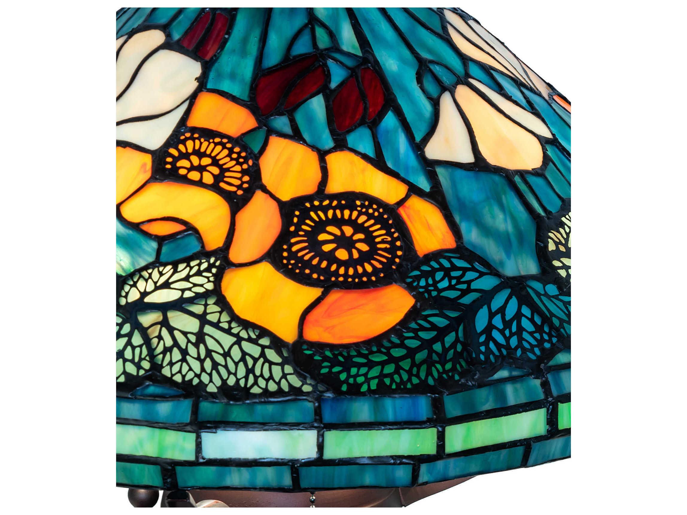 Meyda Tiffany Poppy Antique / Mahogany Bronze Table Lamp