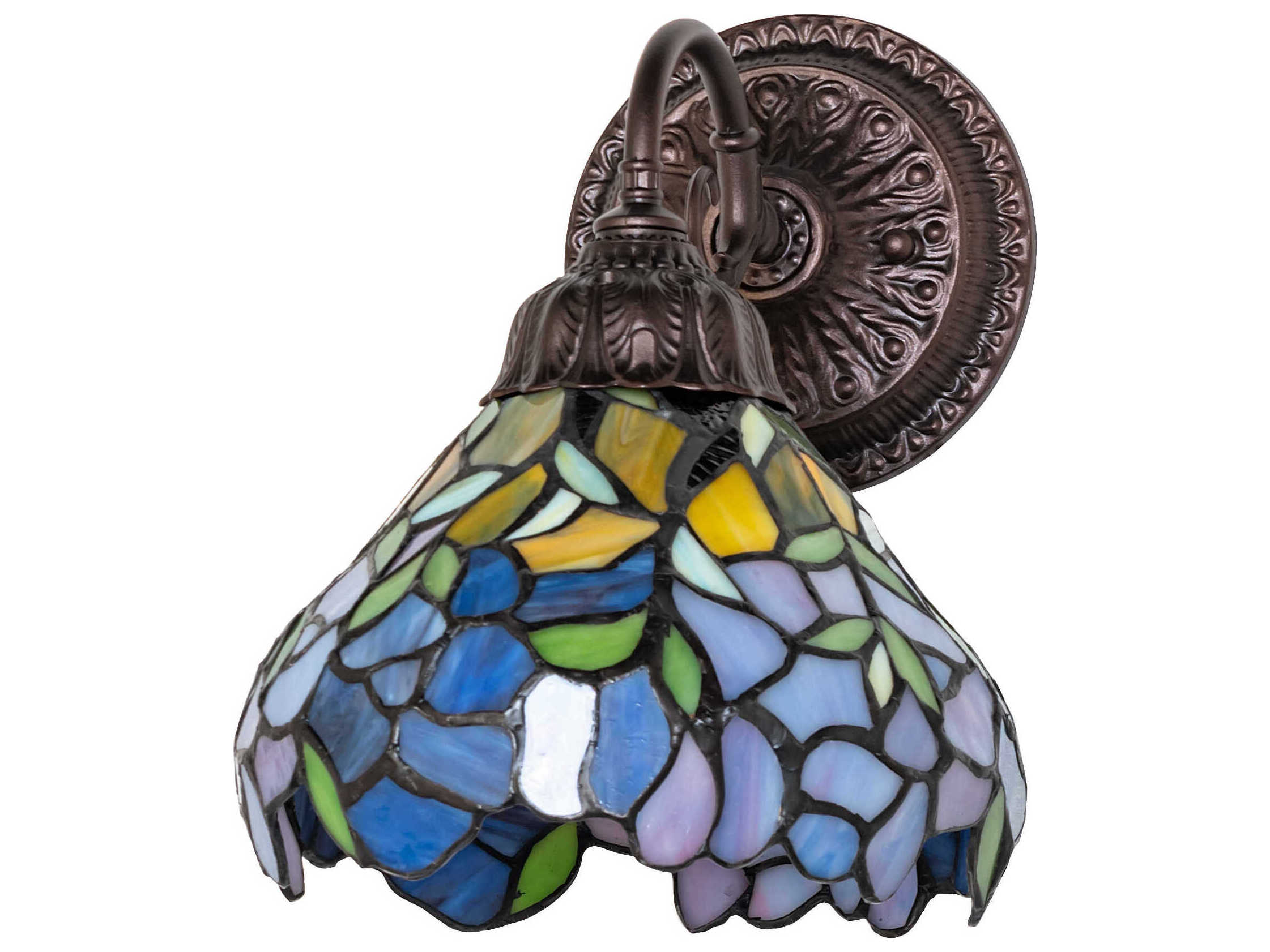 Meyda Laburnum 1-Light Petal Pink / Amethyst Blue / Dark Mauve Wall Sconce