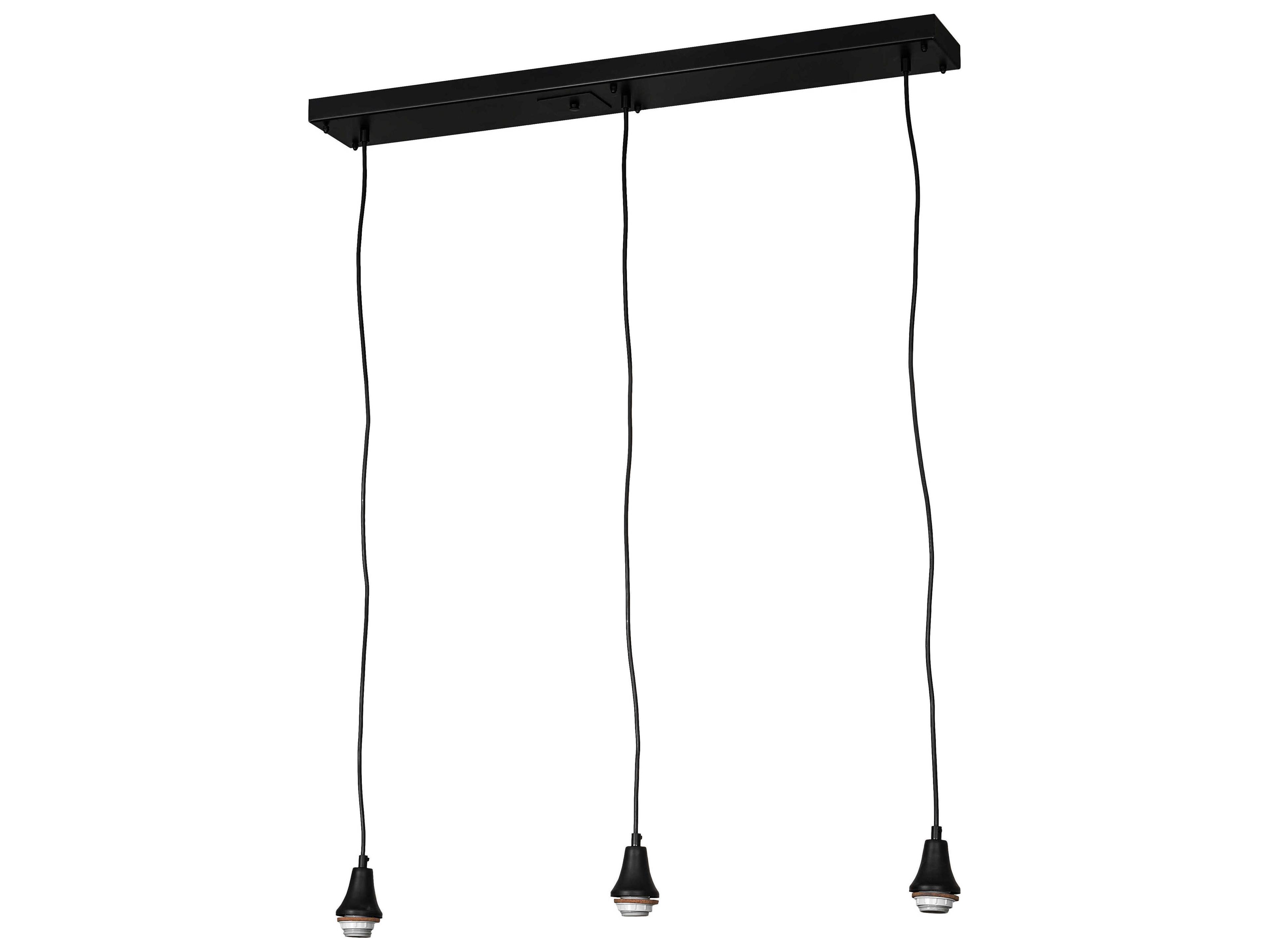 Meyda Handkerchief 3-Light Matte Black Island Pendant