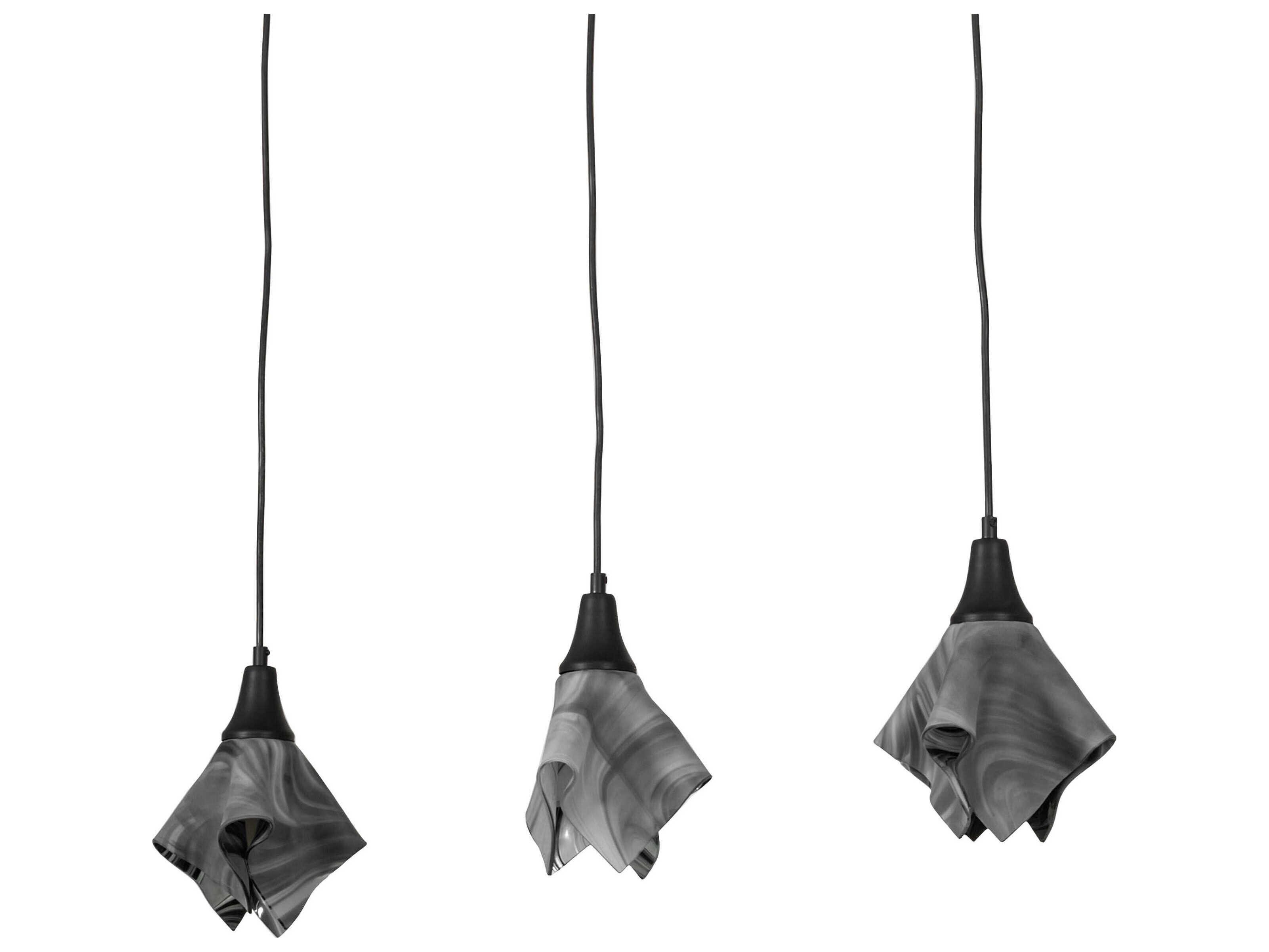 Meyda Handkerchief 3-Light Matte Black Island Pendant