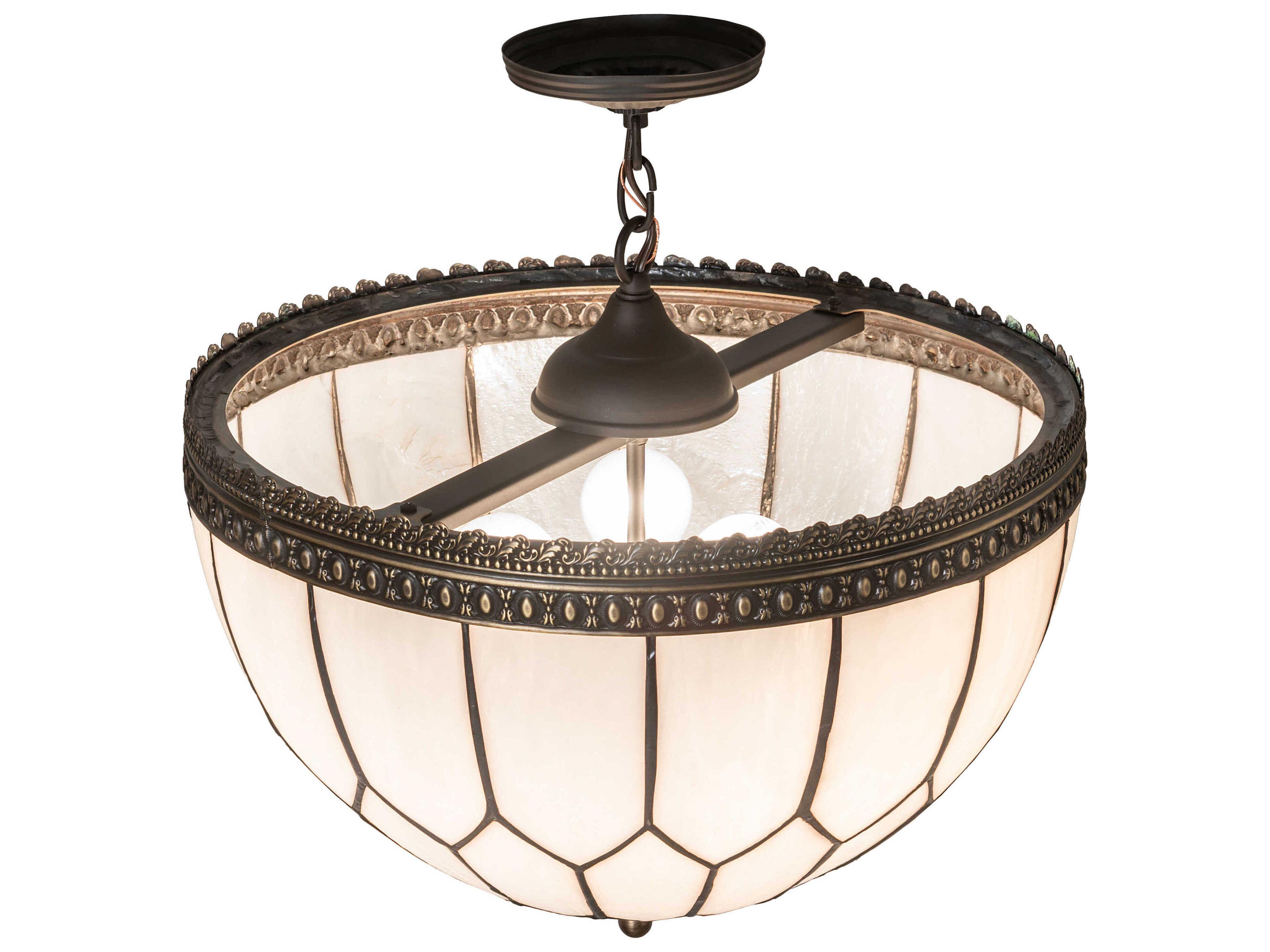 Meyda Vincent Honeycomb 1-Light Bronze Traditional Bowl Pendant