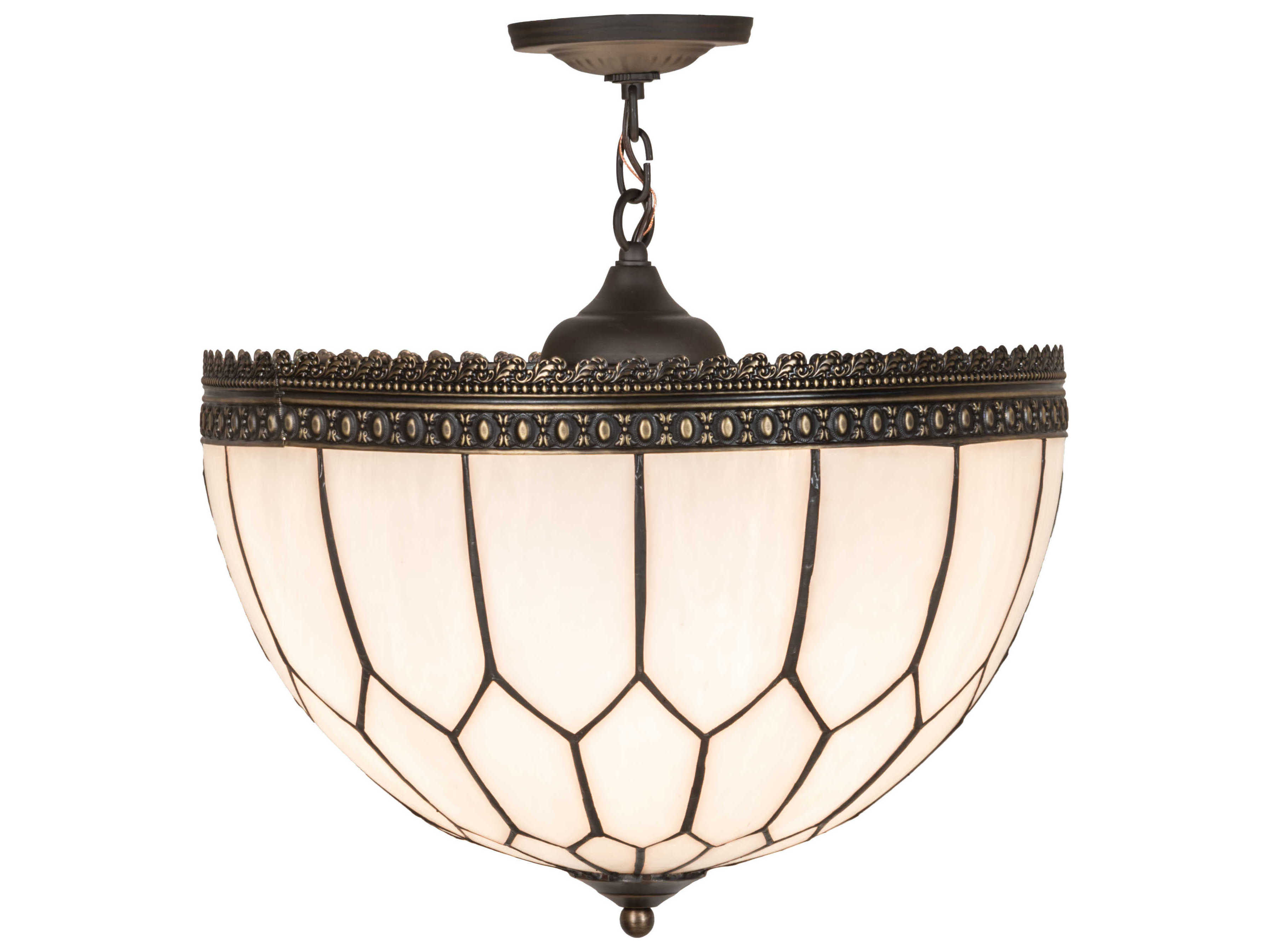 Meyda Vincent Honeycomb 1-Light Bronze Traditional Bowl Pendant