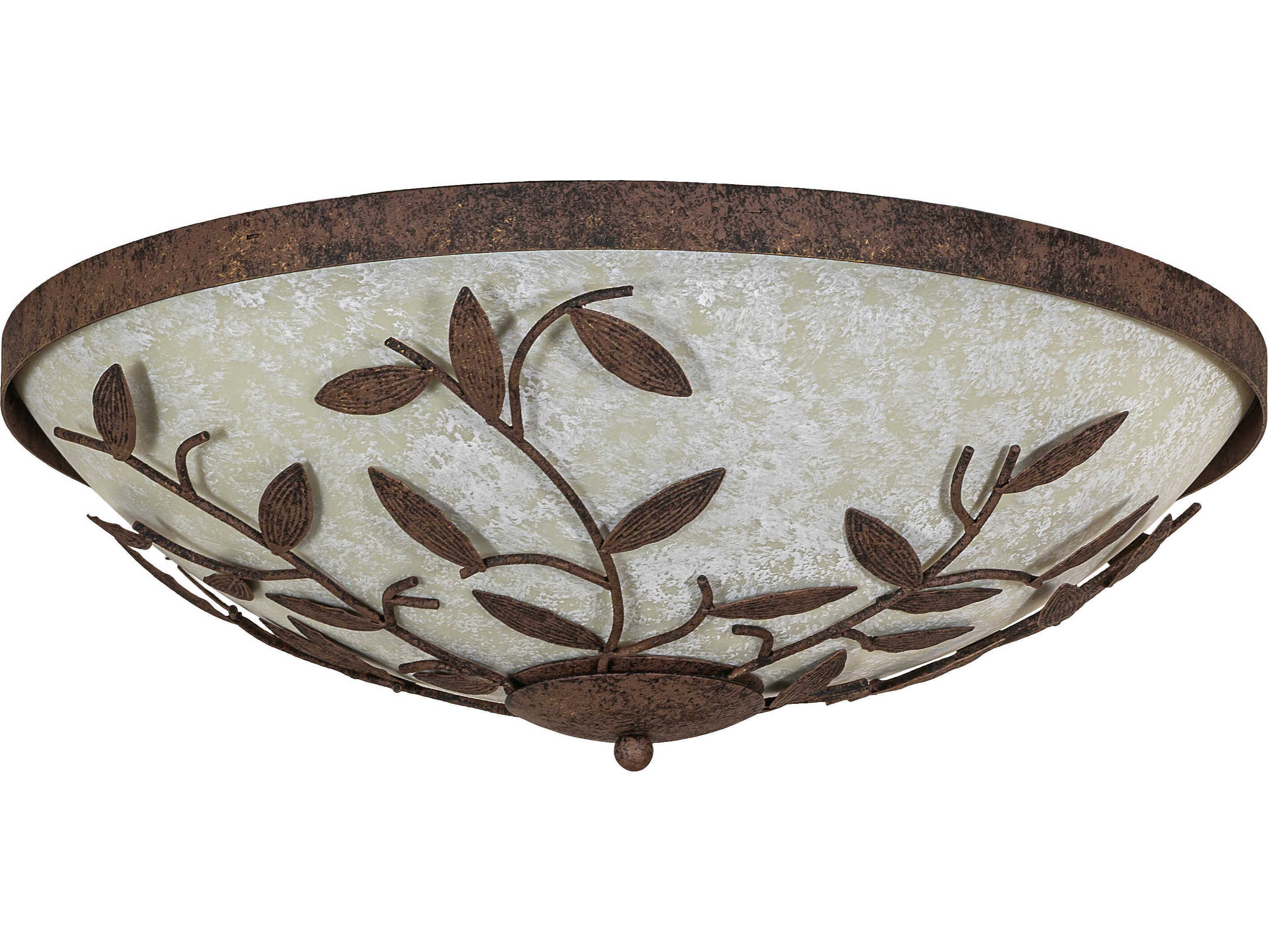 Meyda Branches 3-Light Antiquity Bronze Bowl Round Flush Mount