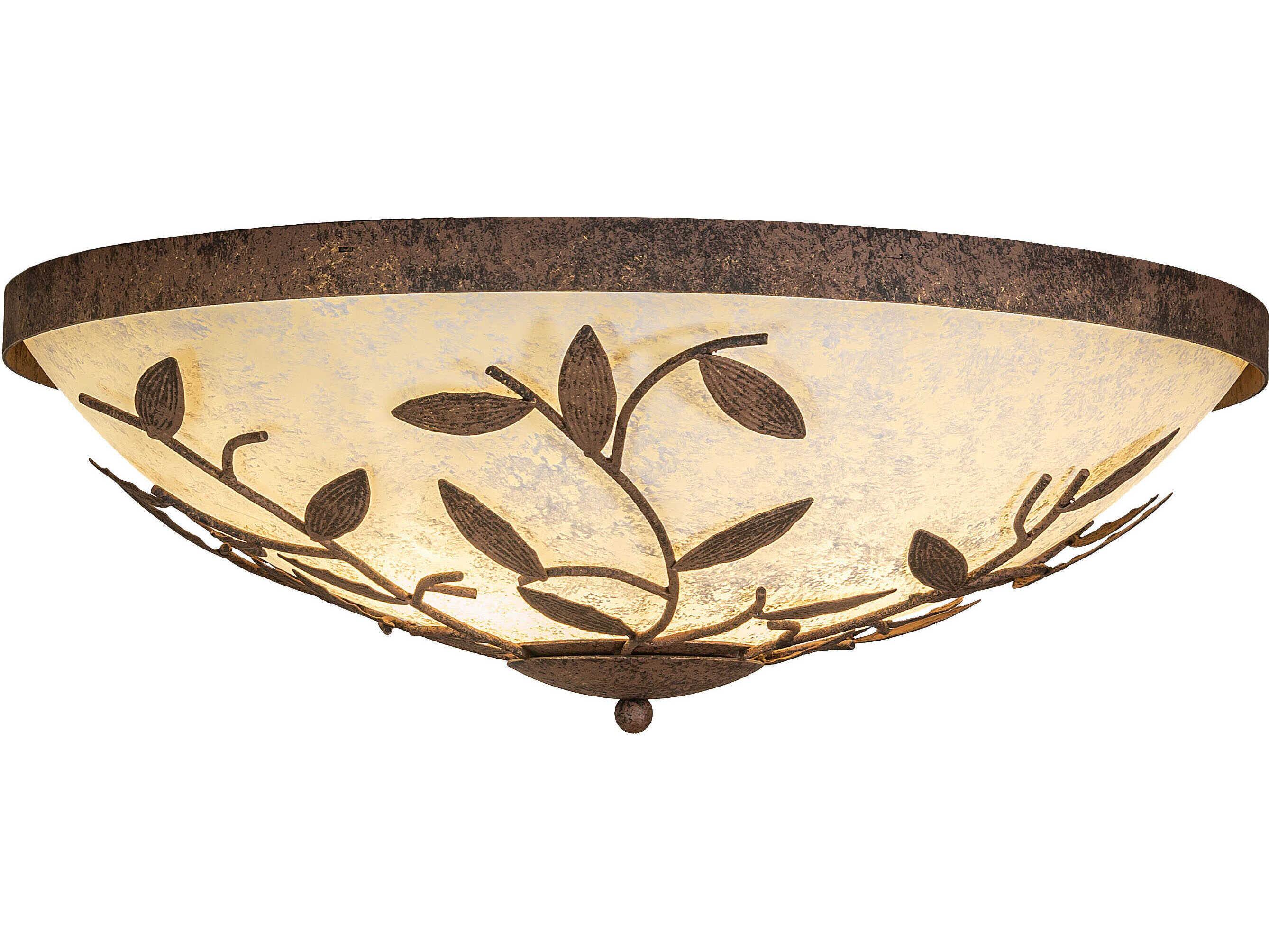 Meyda Branches 3-Light Antiquity Bronze Bowl Round Flush Mount